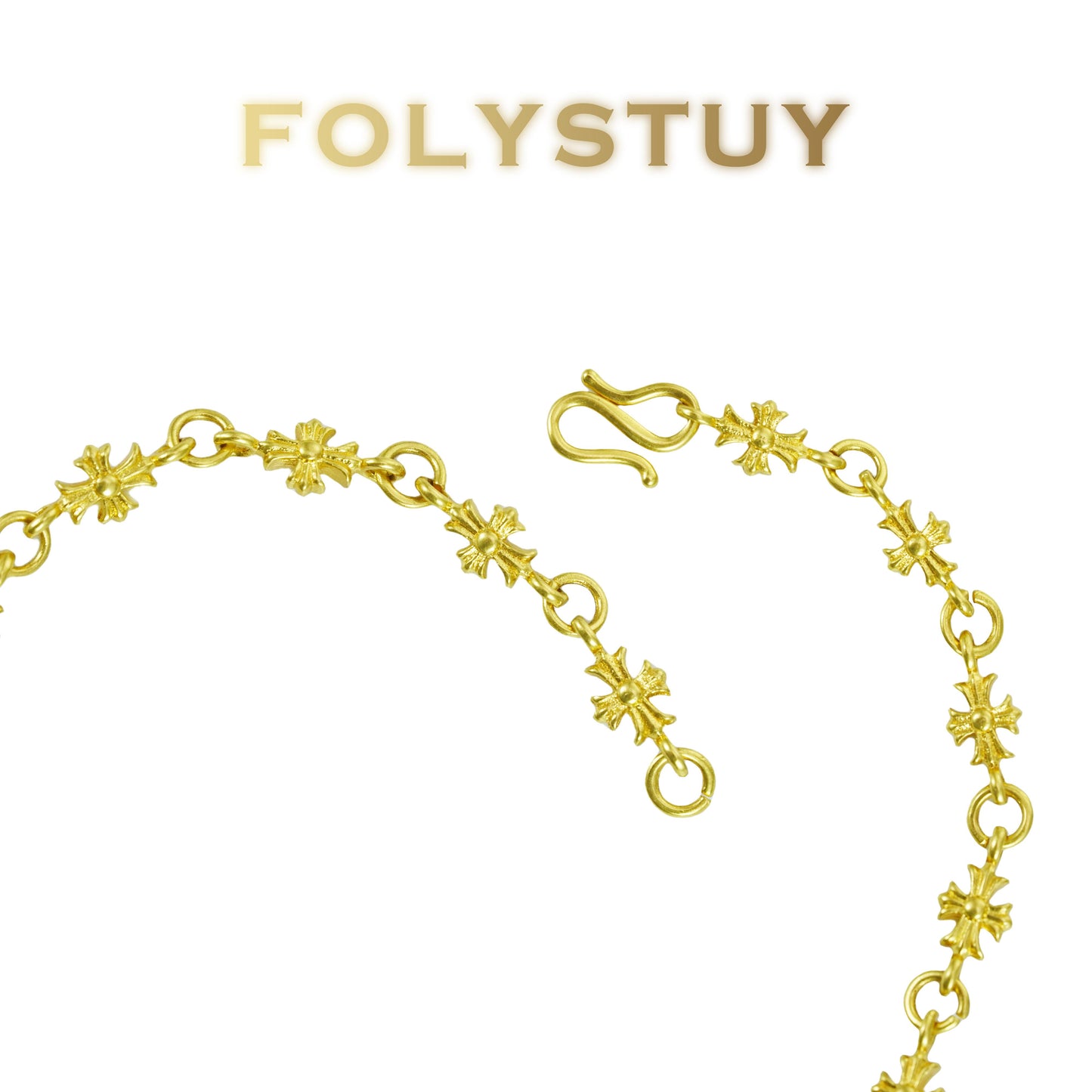 【FOLYSTUY (YNW13)】24k gold filled Cross Bracelet Fashion Unisex Bracelet