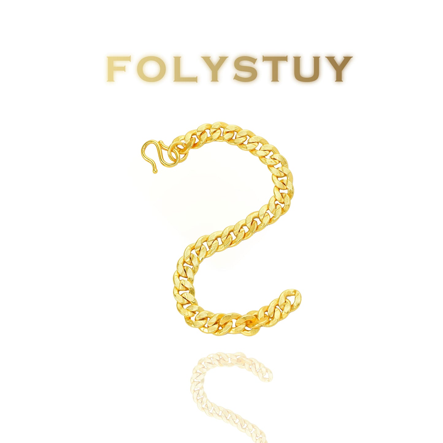 【FOLYSTUY (YNW14)】24k gold filled Cuban Bracelet