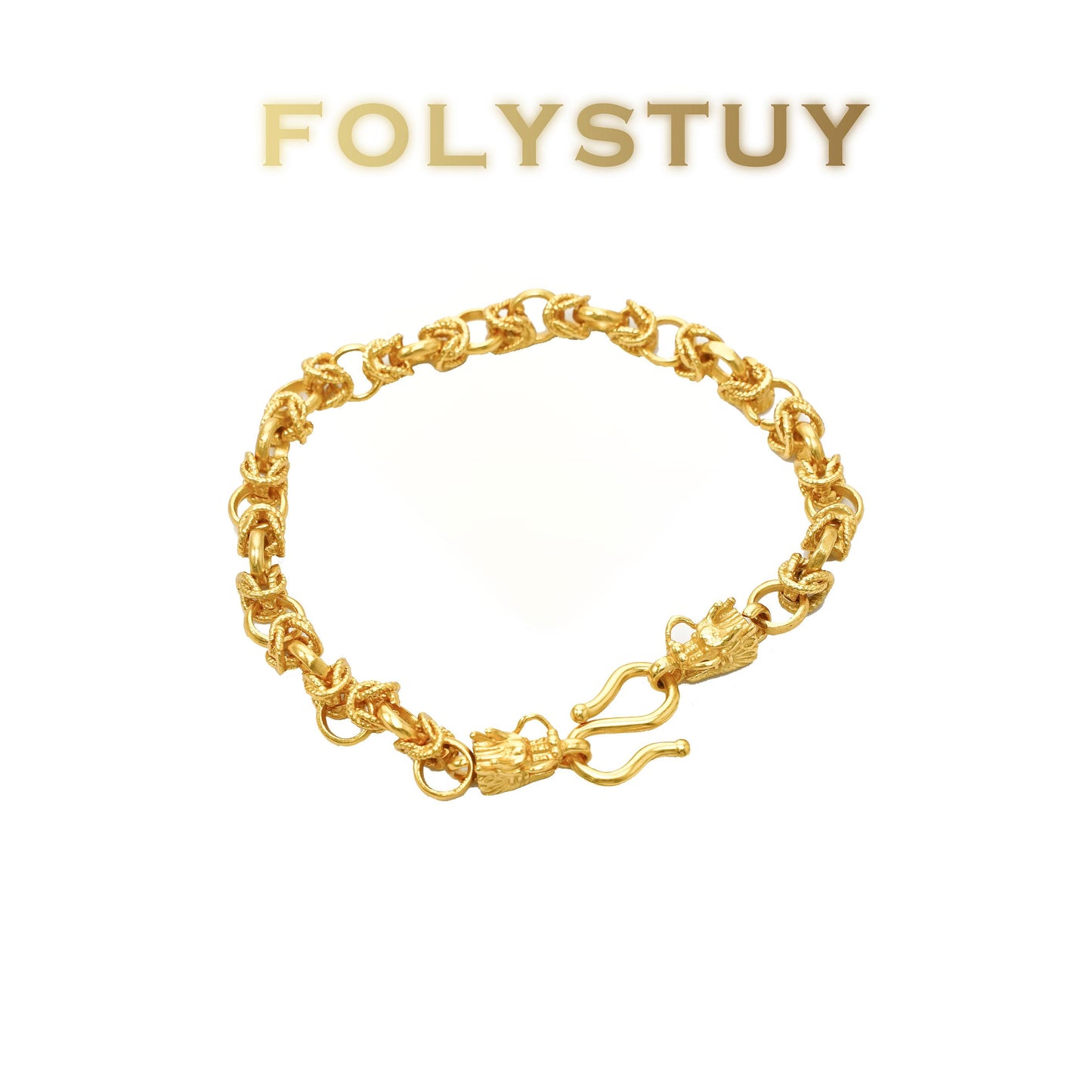 【FOLYSTUY(YNW15)】24k gold filled Dragon Bone Hand Chain