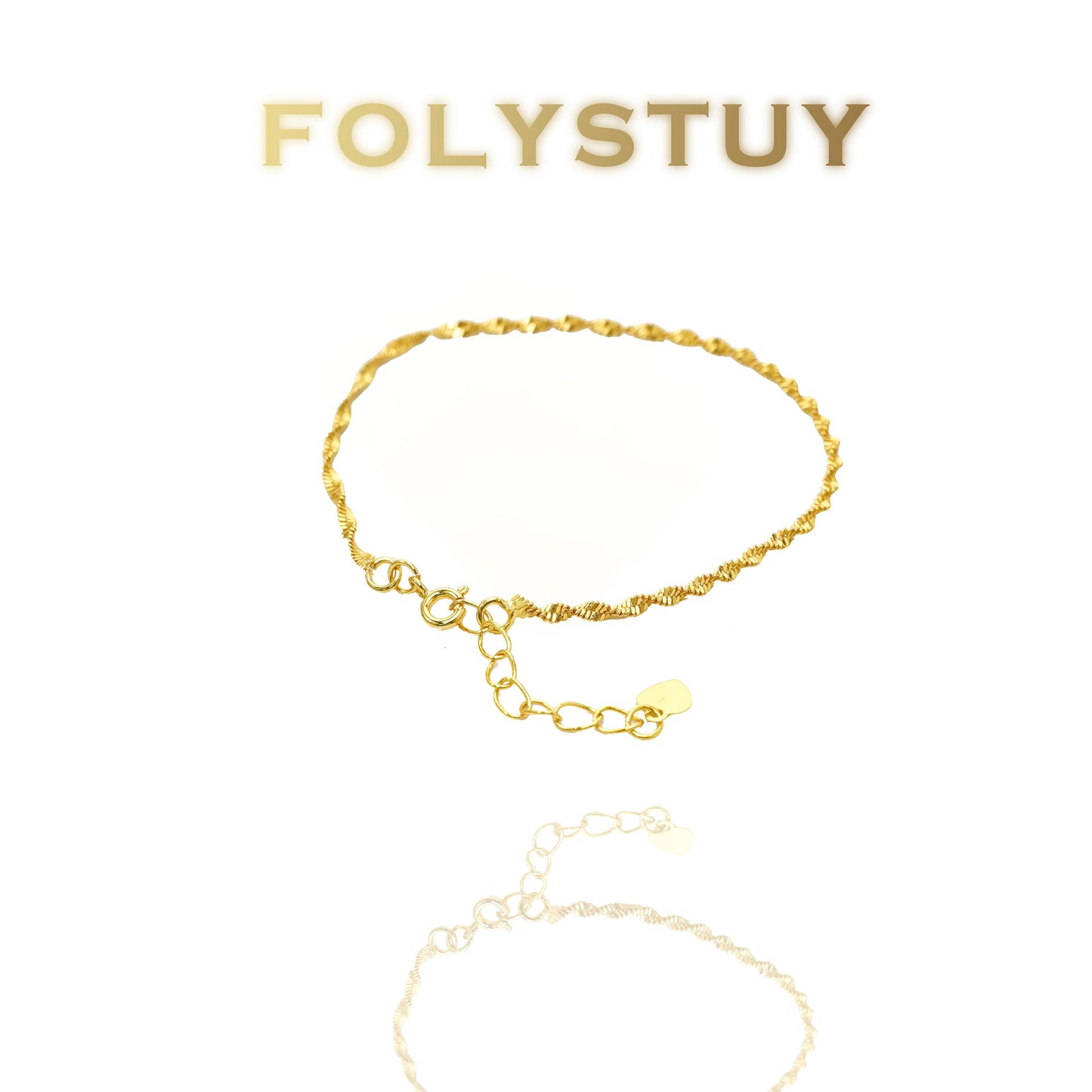 【FOLYSTUY (W166)】24k gold filled Water Ripple Bracelet