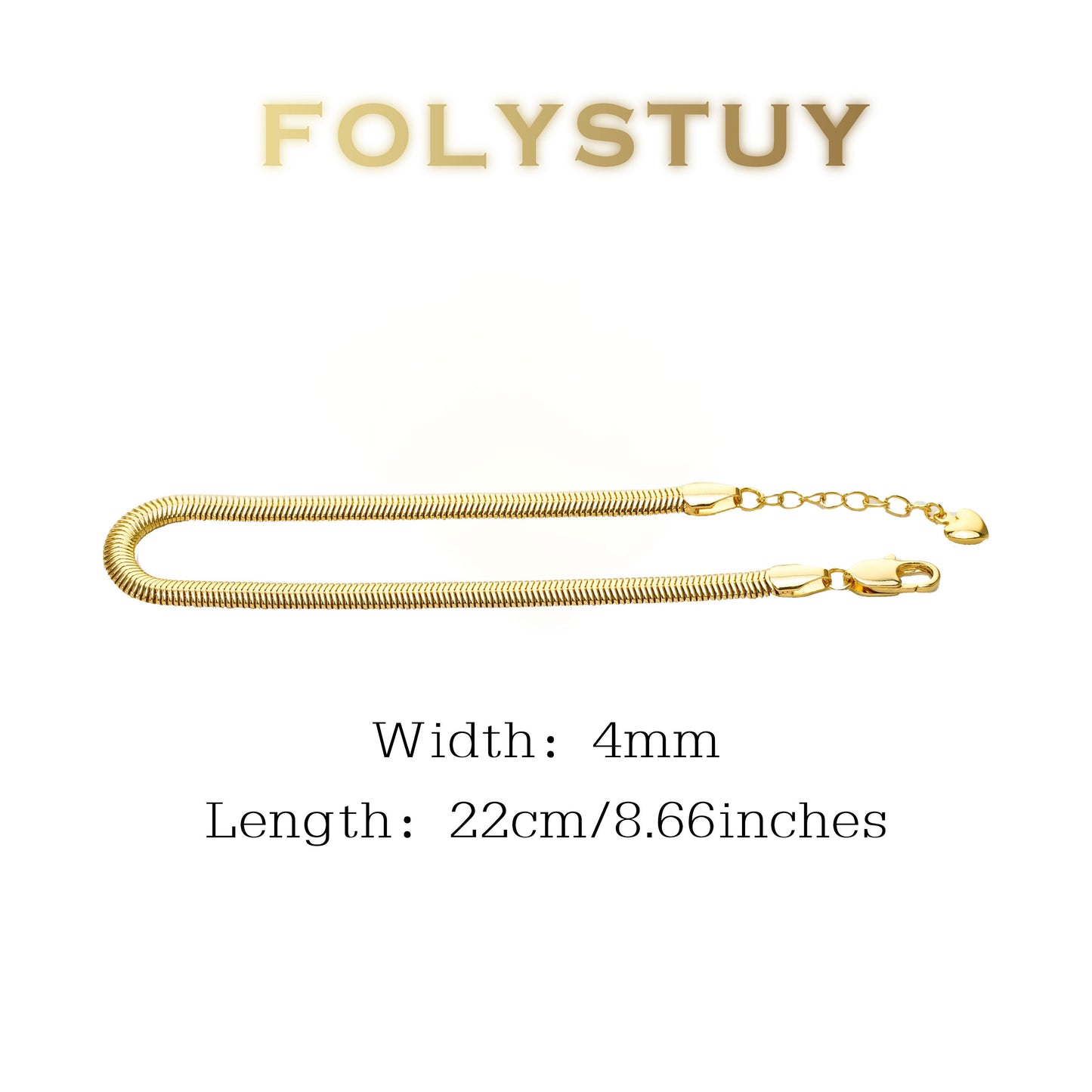【FOLYSTUY(W171)】24k gold filled Elegant Snake Bone Bracelet