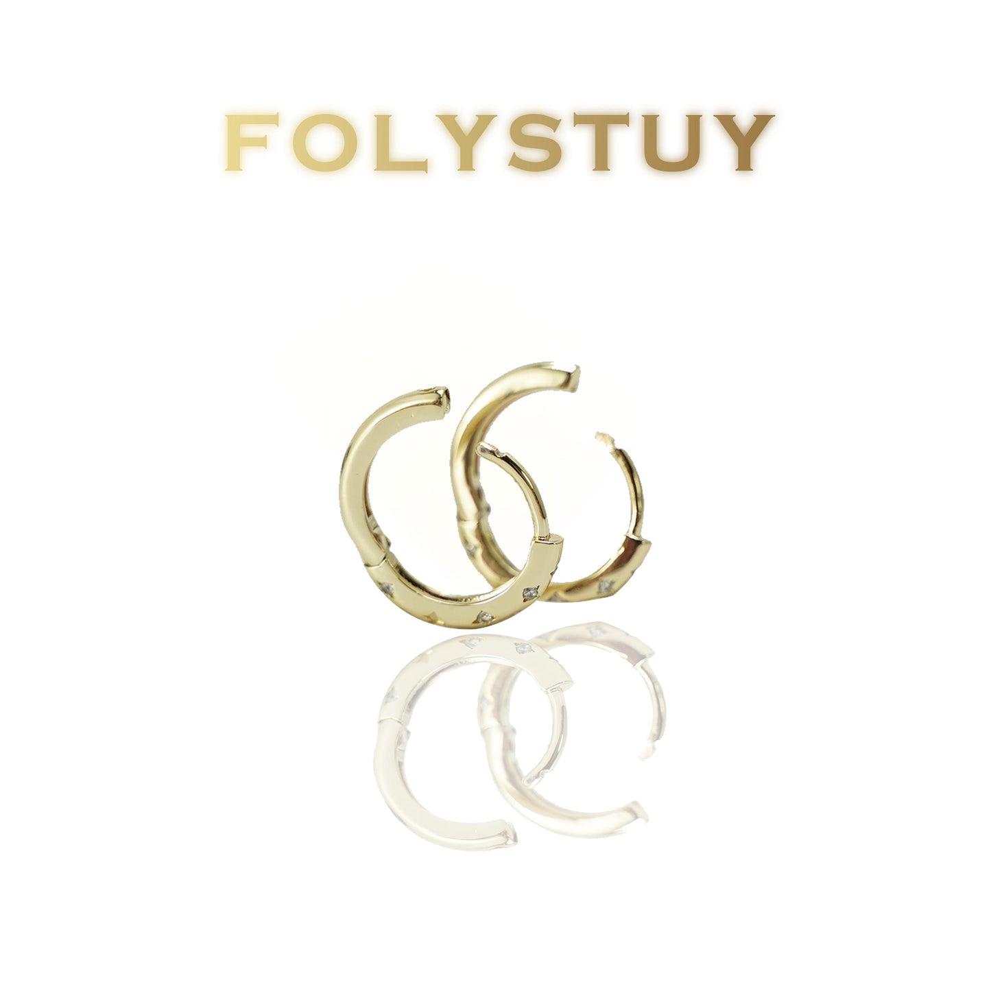 【FOLYSTUY (C0073)】24k gold filled Plain hoop earrings