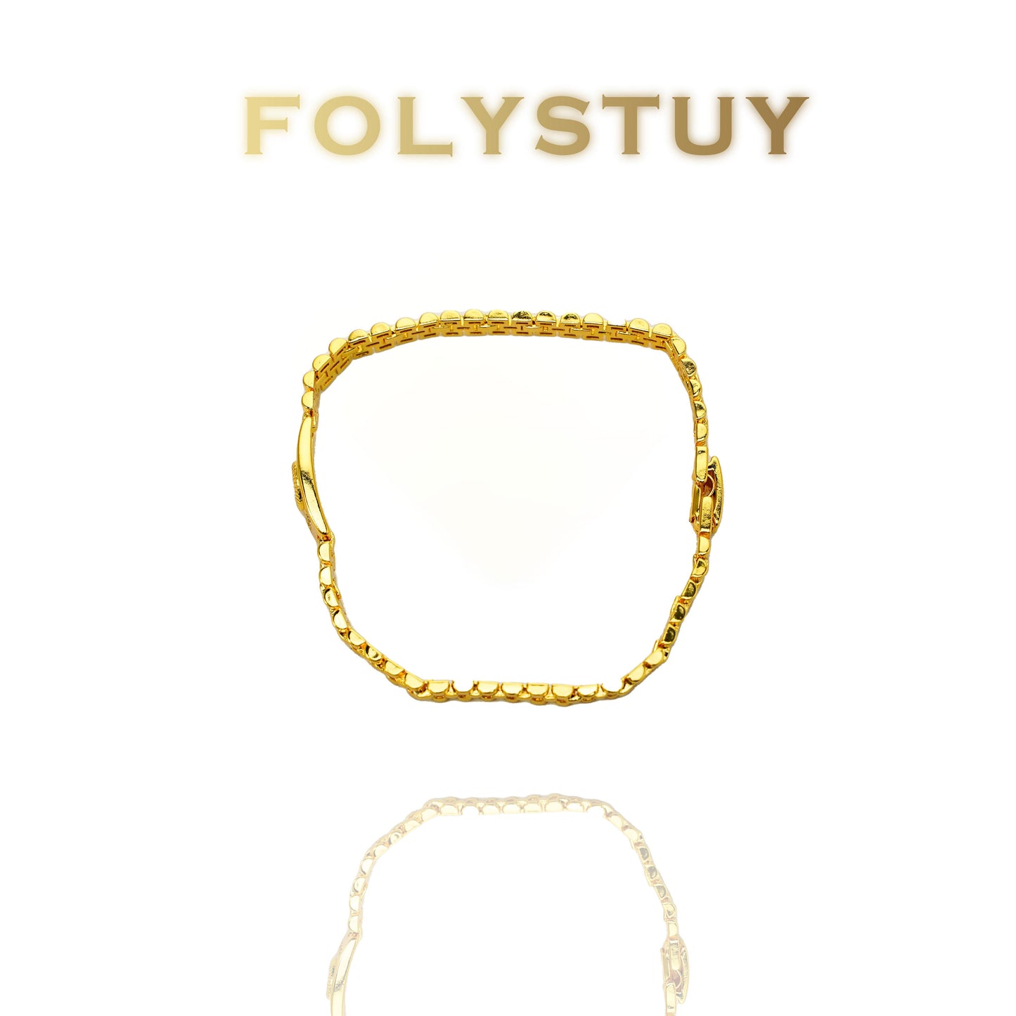 【FOLYSTUY (W159)】24k gold filled Watch Chain Bracelet