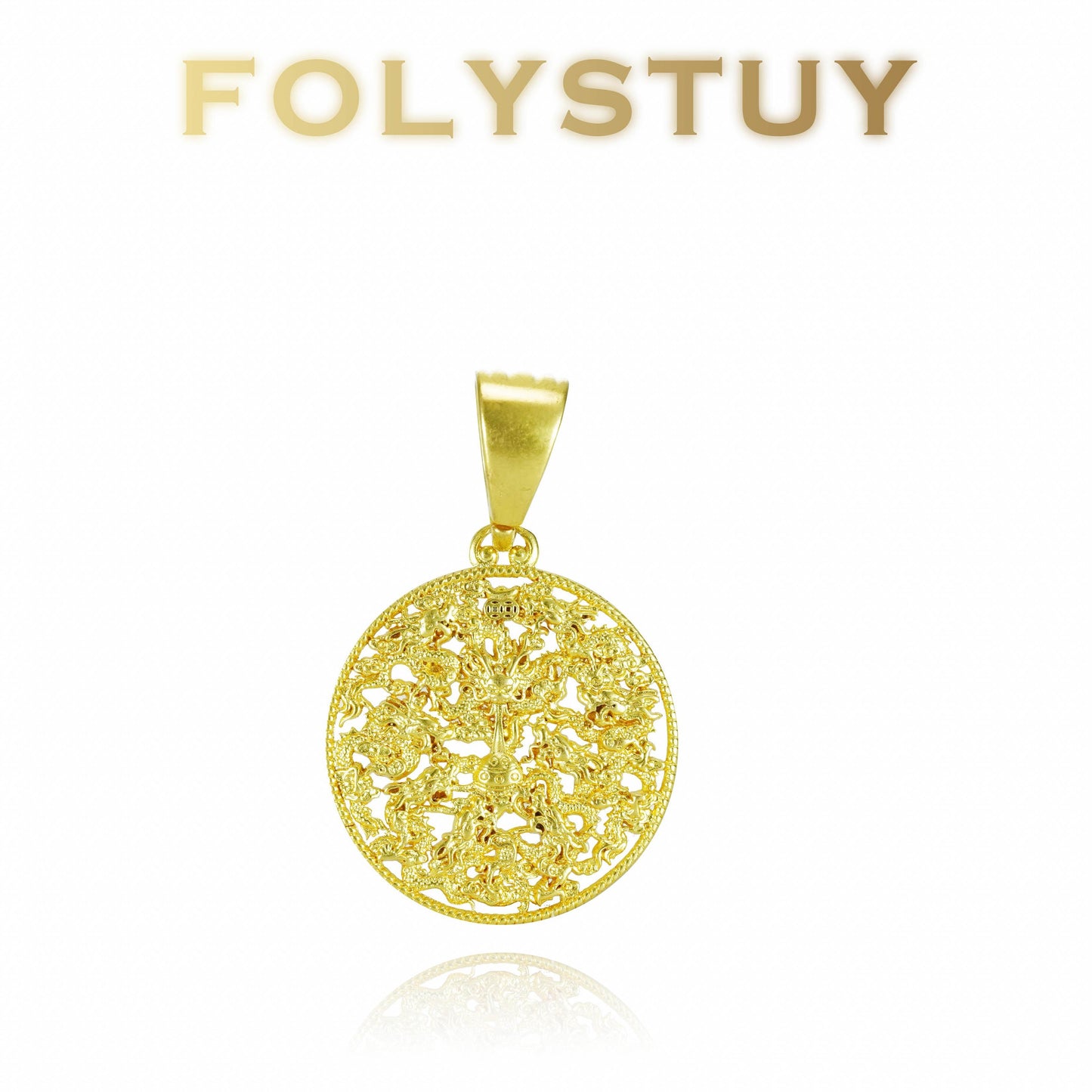 【FOLYSTUY (YNK03)】24k gold filled Elegant Dragon Pendant