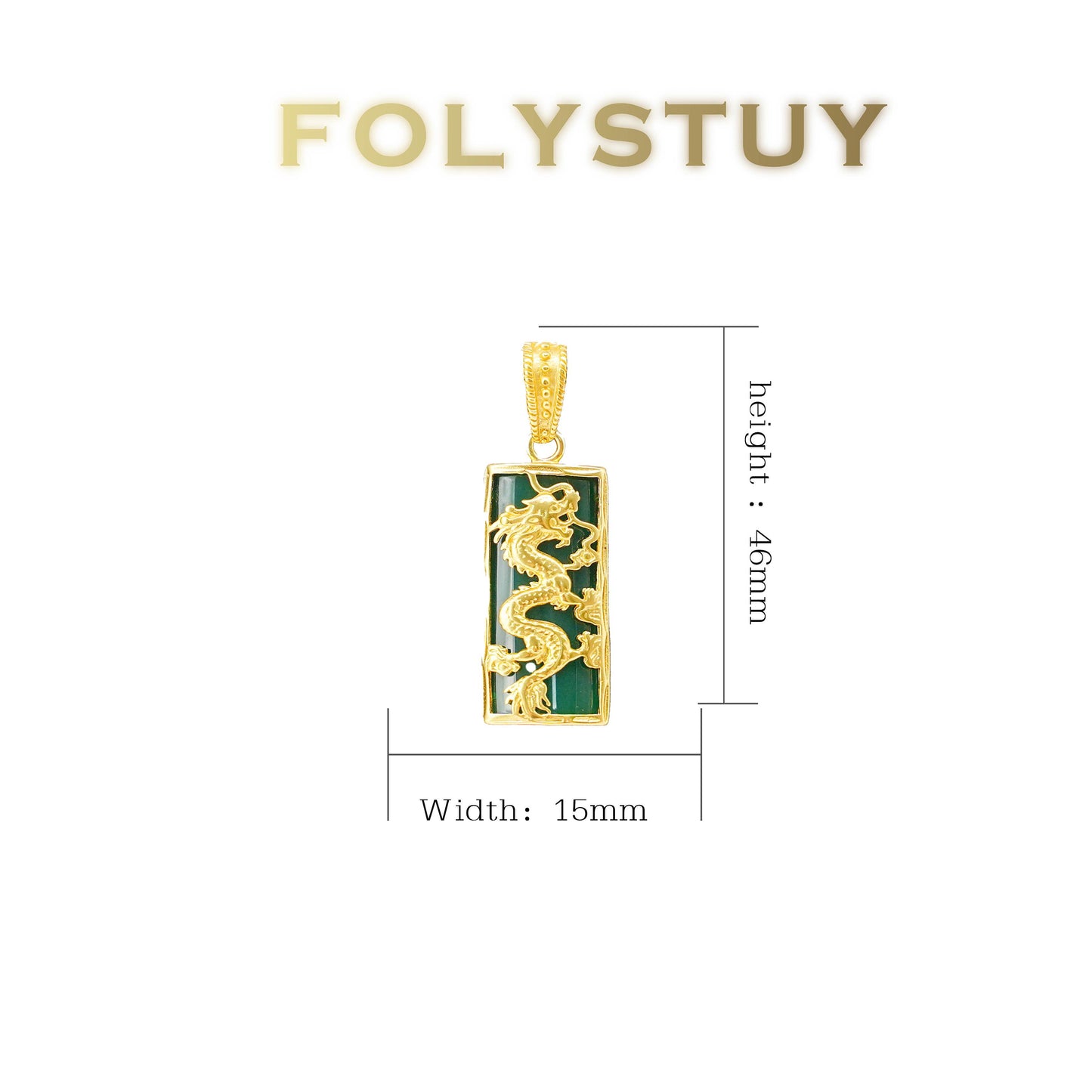 FOLYSTUY(YNK11) 24k gold filled Dragon Pendant