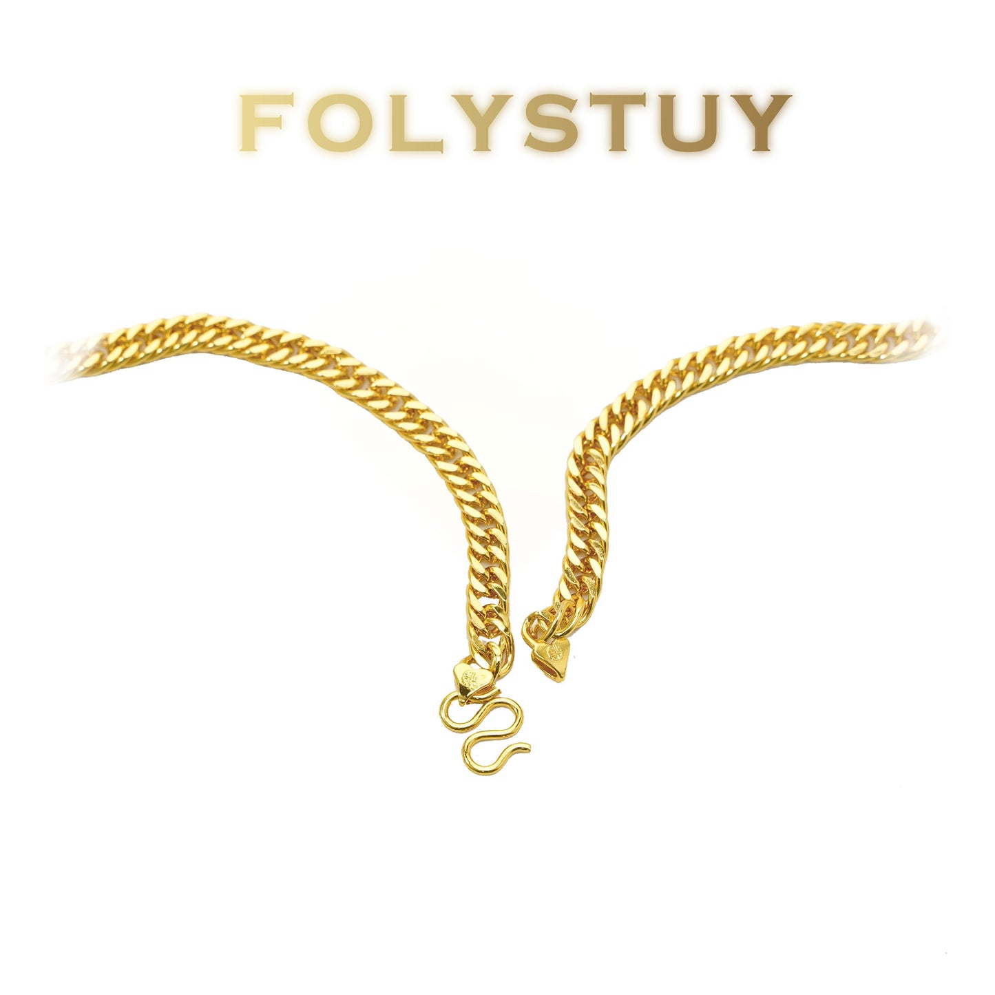 【FOLYSTUY (Y134)】24k gold filled Cuban Chain Necklace