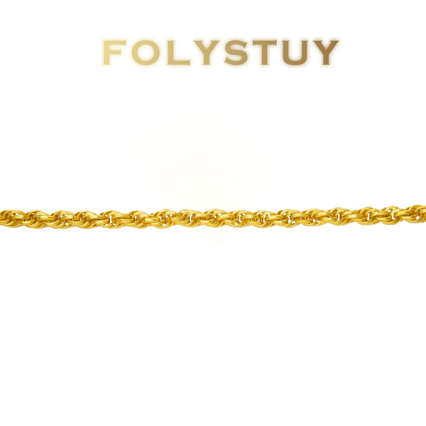 【FOLYSTUY(YNY10)】24k gold filled Dragon Bone Twisted Necklace