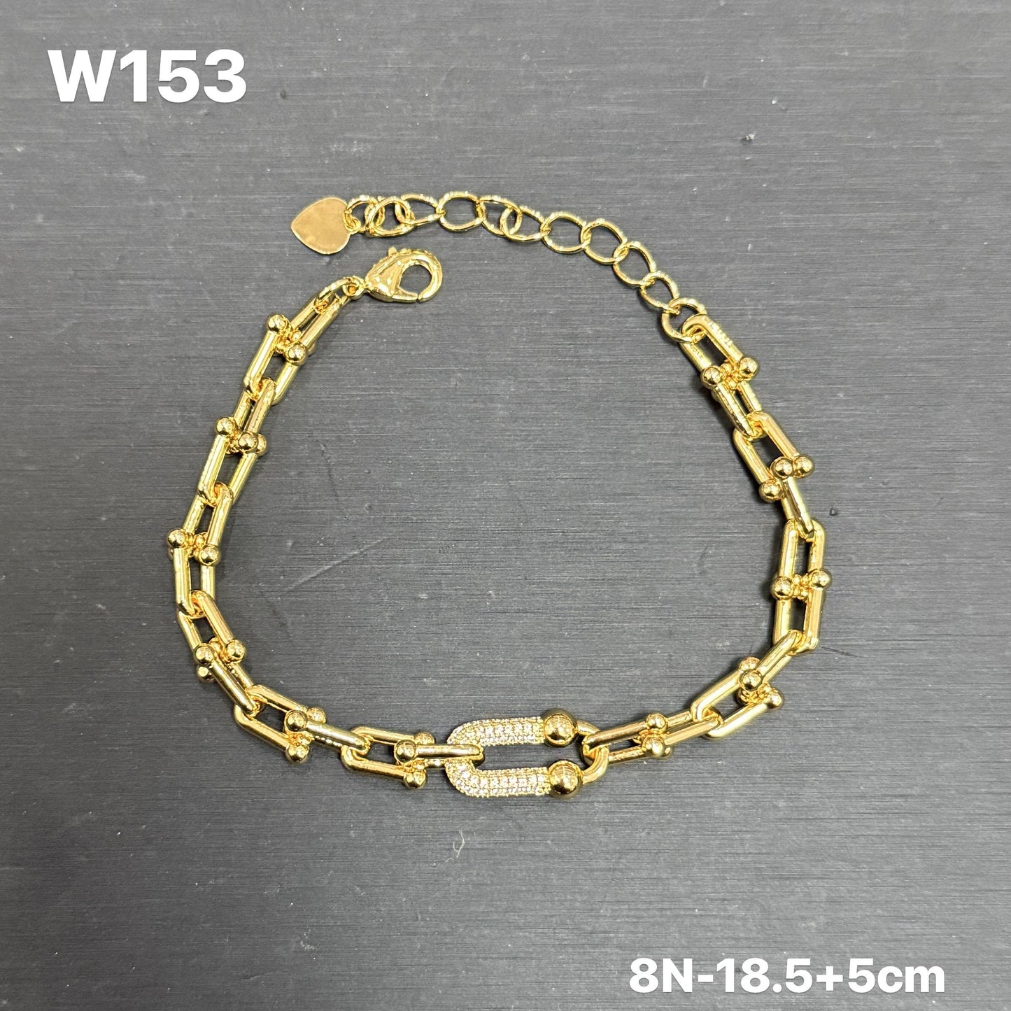 【FOLYSTUY (W153)】24k gold filled Paperclip Bracelet