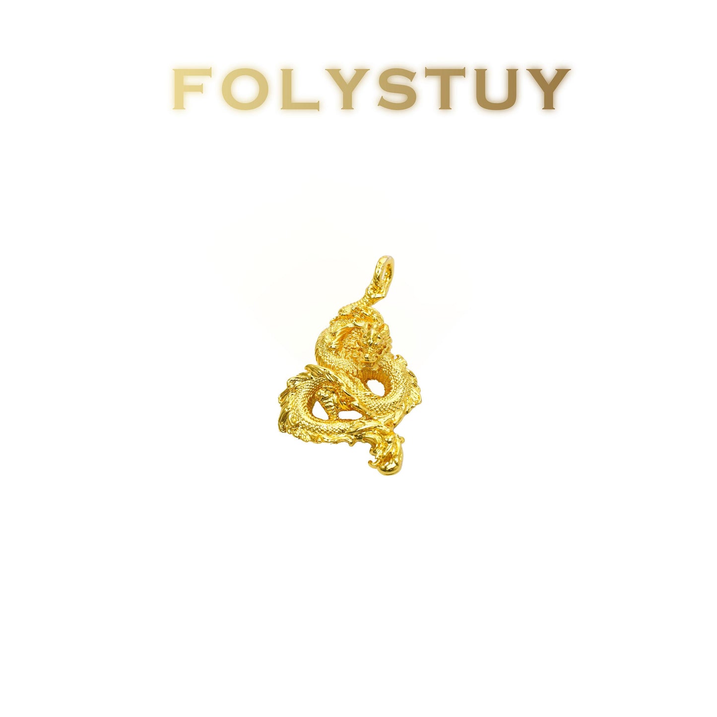 【FOLYSTUY (K141)】24k gold filled Dragon Pendant