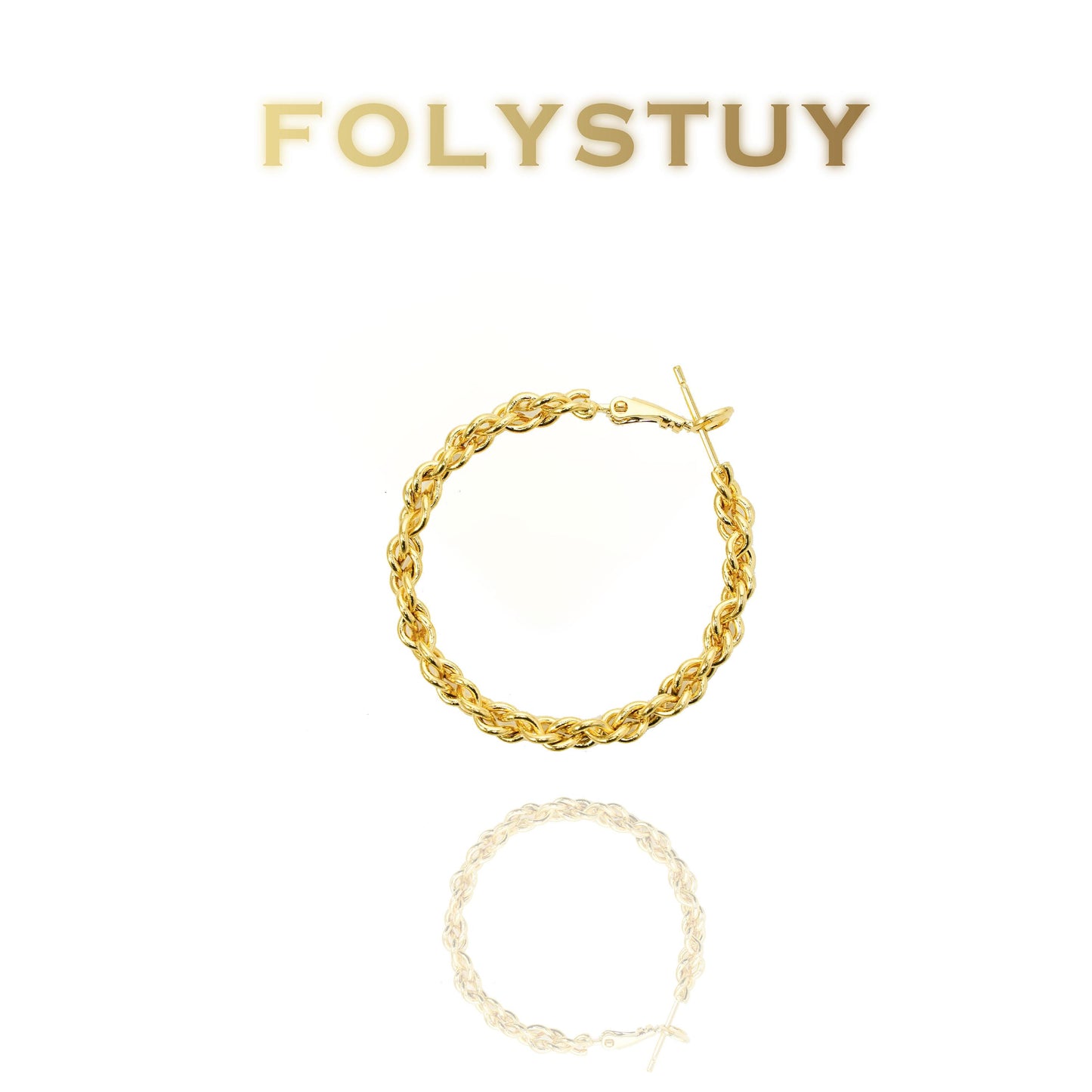 【FOLYSTUY (C72)】24k gold filled Rope Earrings