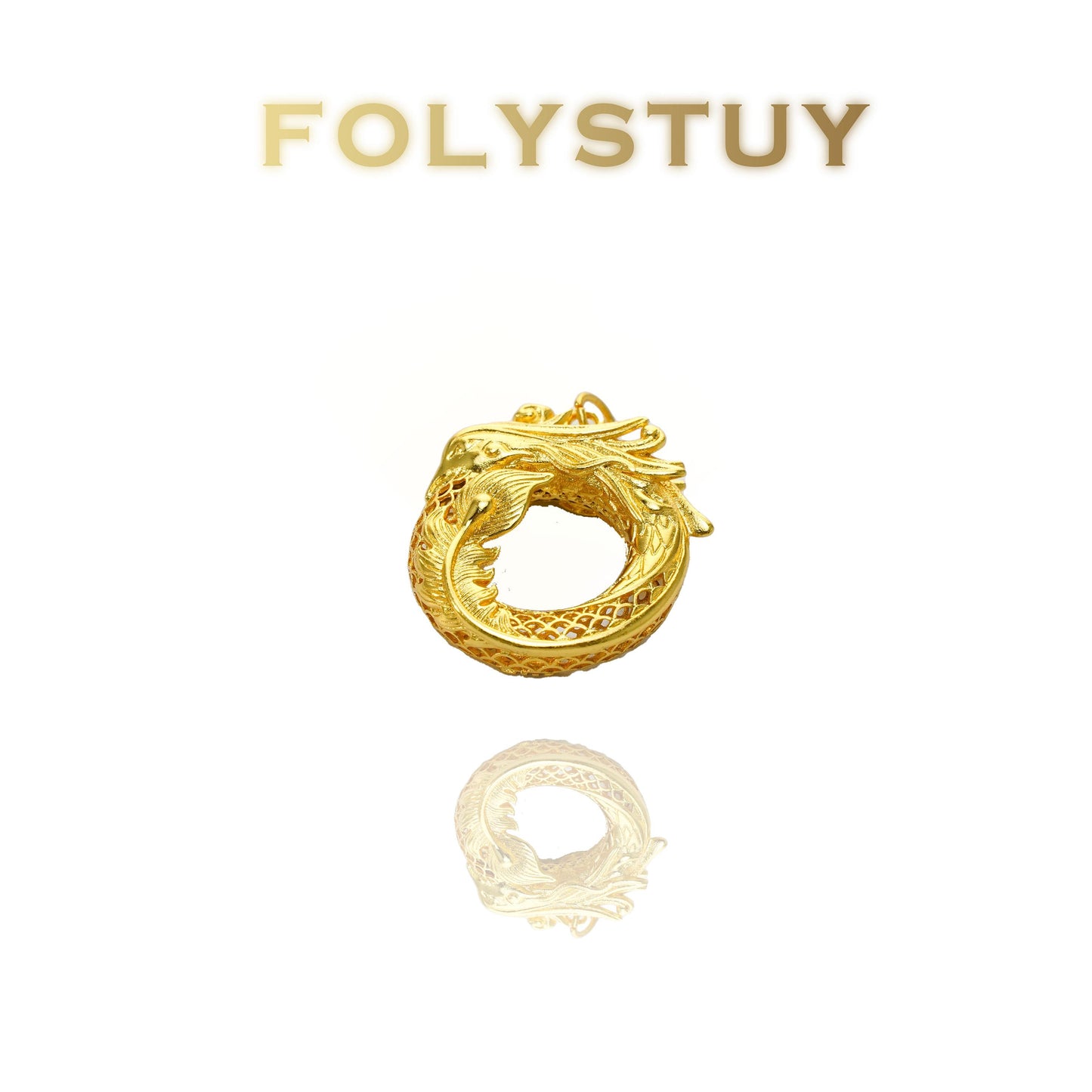 【FOLYSTUY (YNK15)】24k gold filled Round Phoenix Pendant