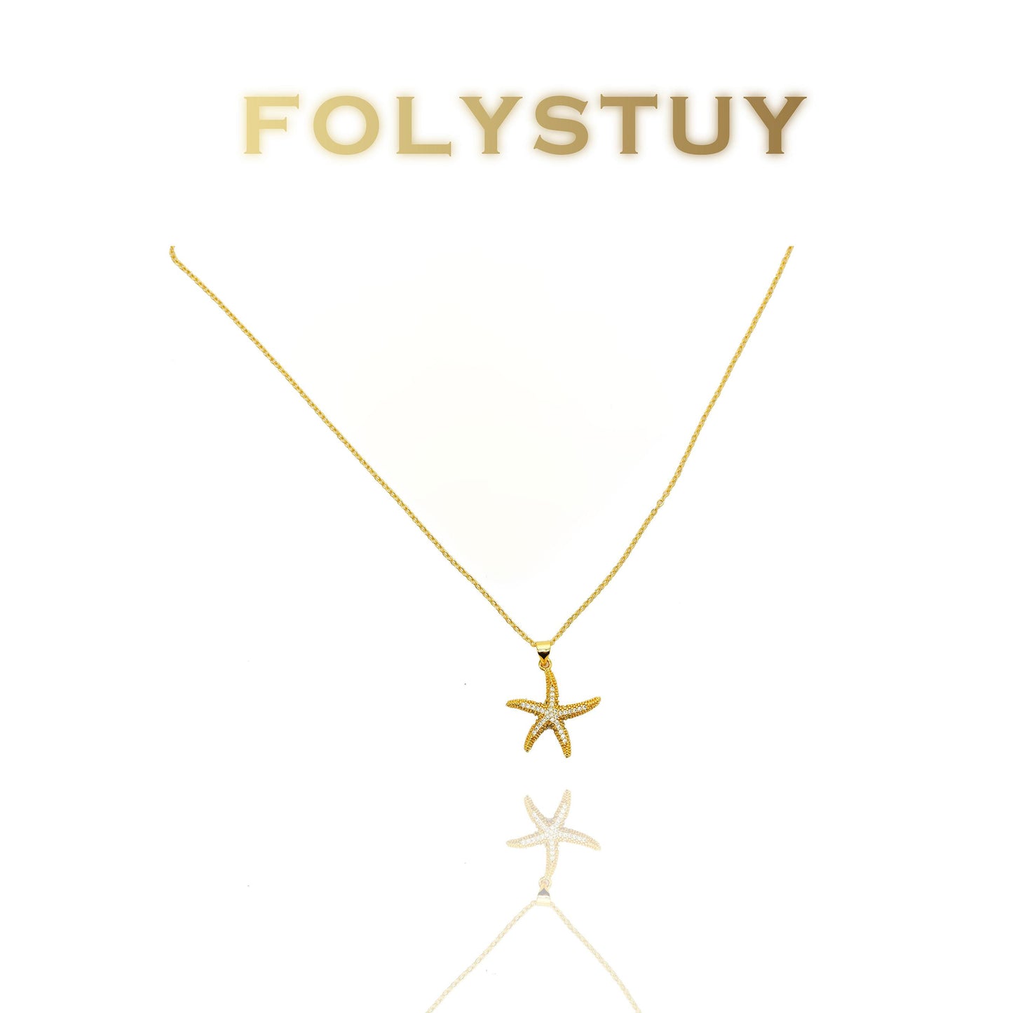 【FOLYSTUY (K137) 】24k gold filled Exquisite Starfish Pendant