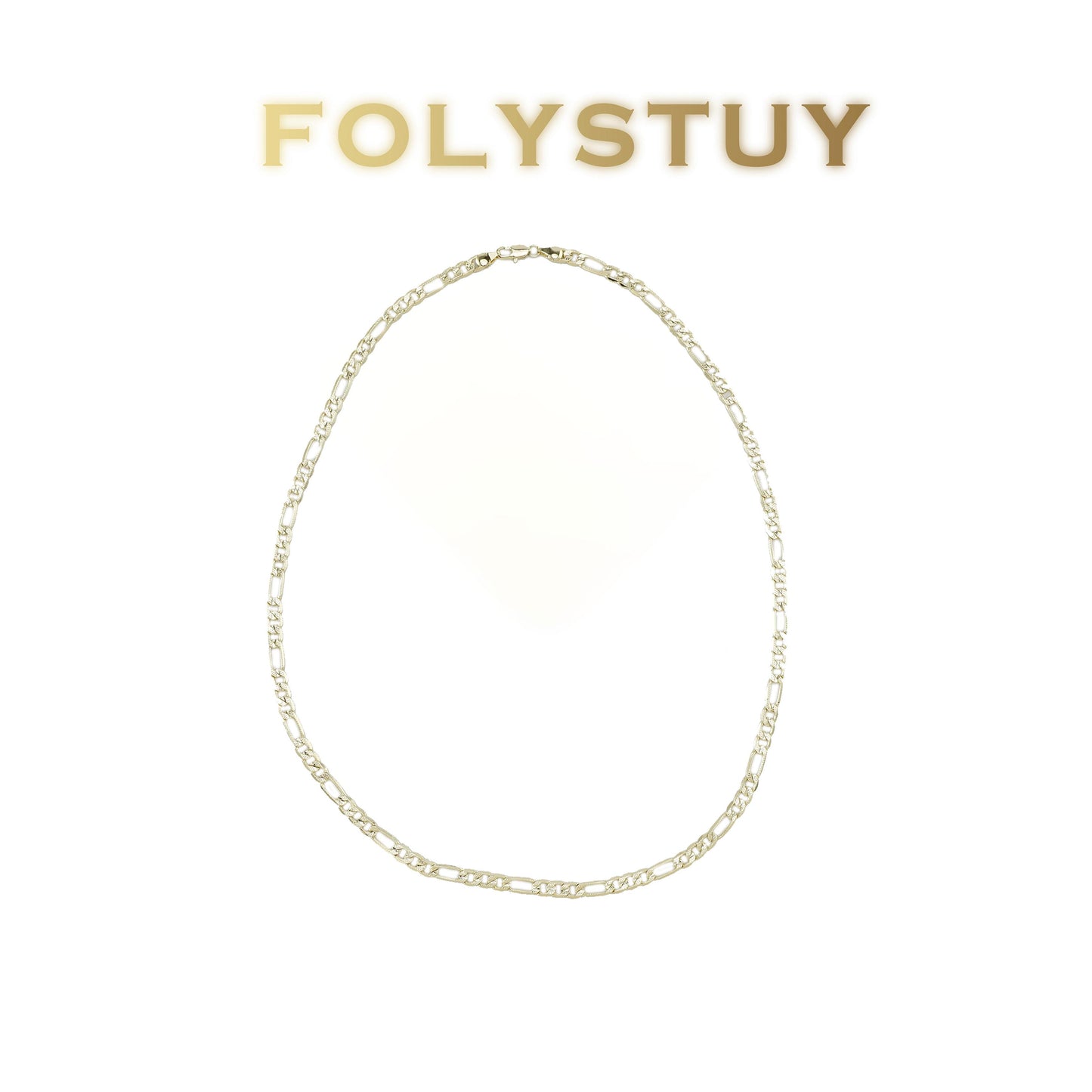 【FOLYSTUY (Y151)】24k gold filled A unisex Asian Figaro necklace