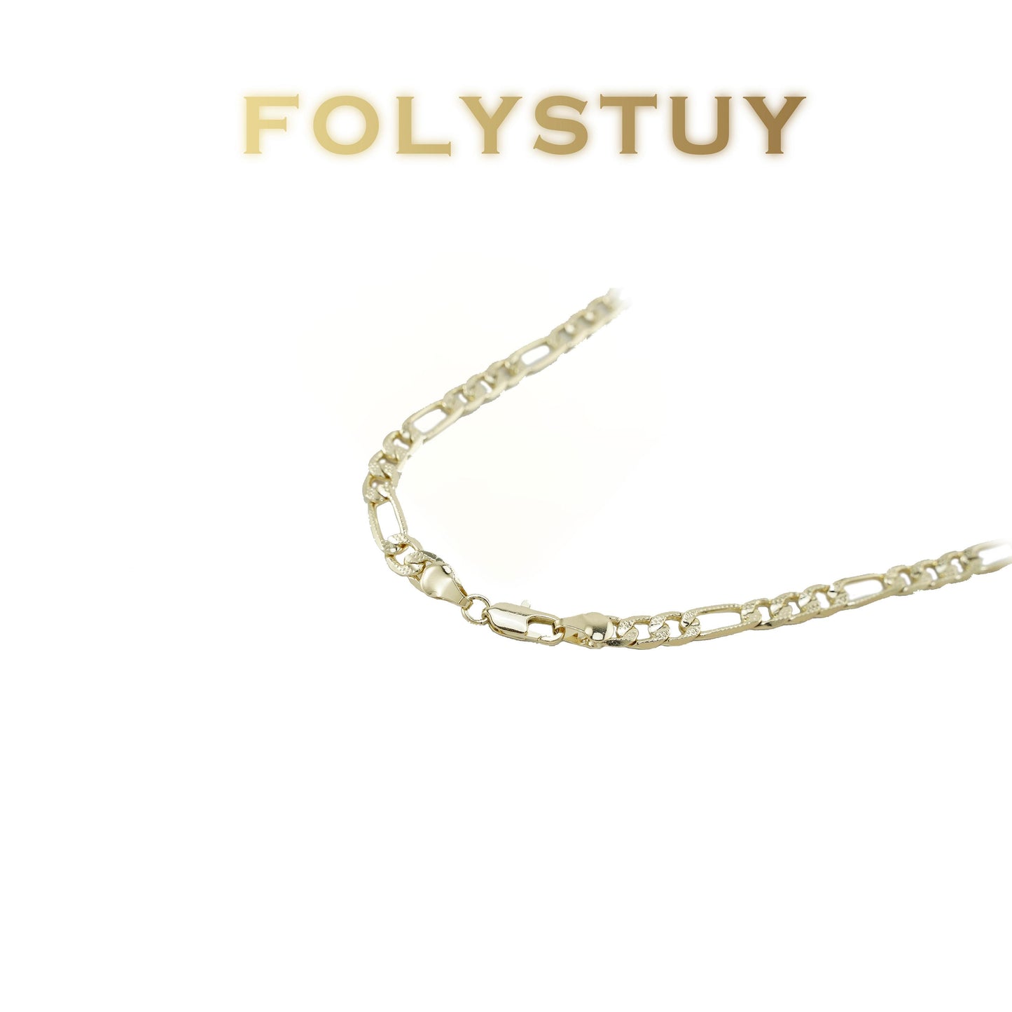【FOLYSTUY (Y151)】24k gold filled A unisex Asian Figaro necklace