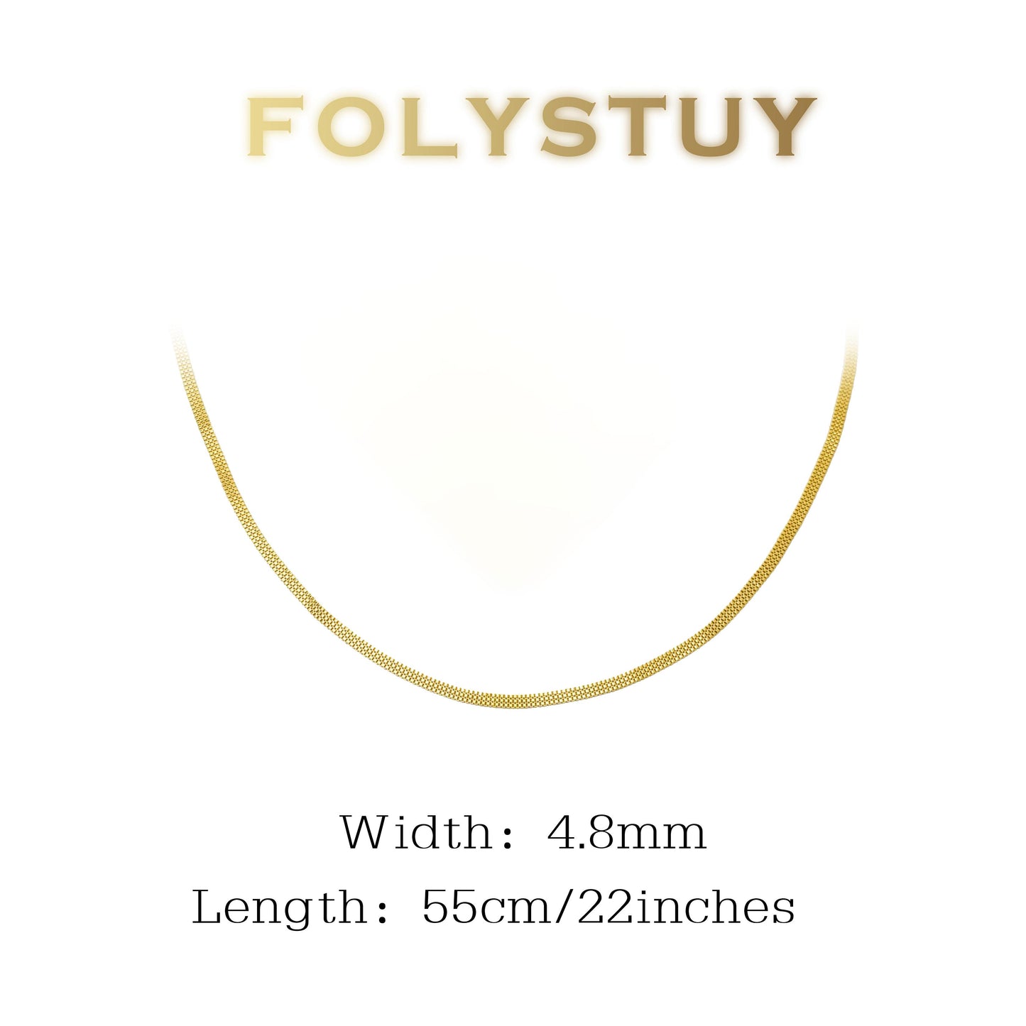 【FOLYSTUY (Y147)】24k gold filled 3 rows of box chain flat snake bones