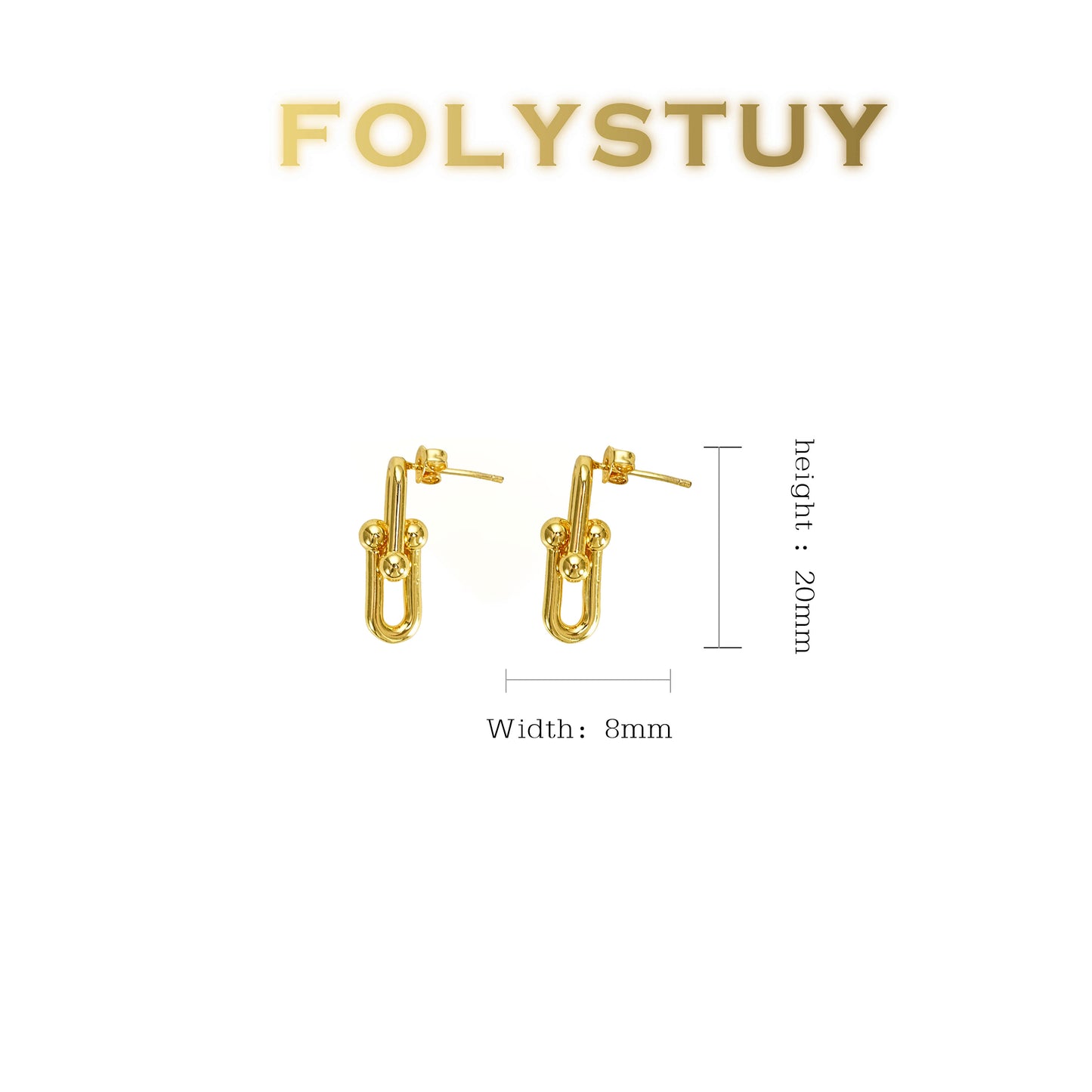 【FOLYSTUY (C68)】24k gold filled Paperclip Earrings