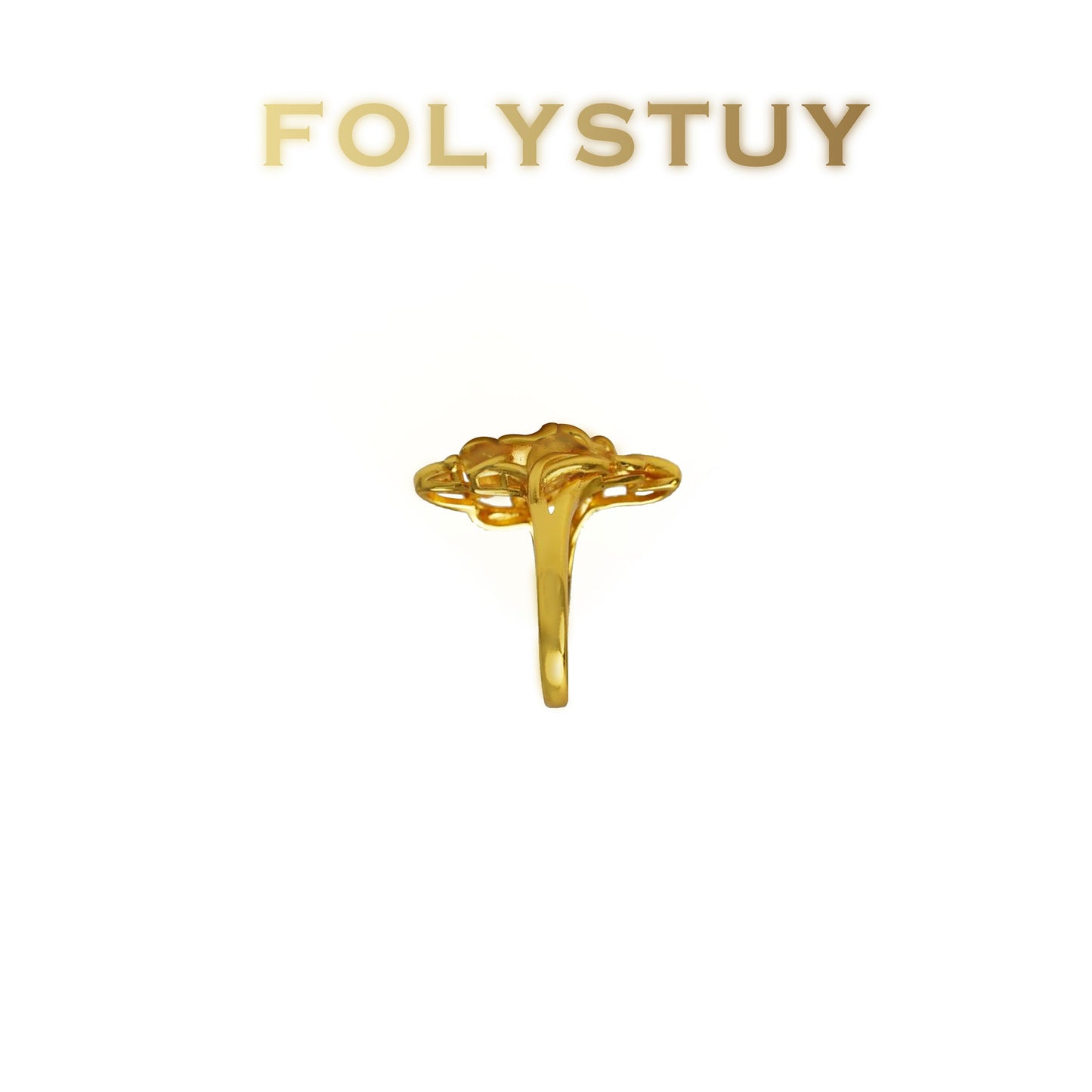【FOLYSTUY(YNZ60)】24k gold filled Blooming flowers-Gold Floral Design Jewelry