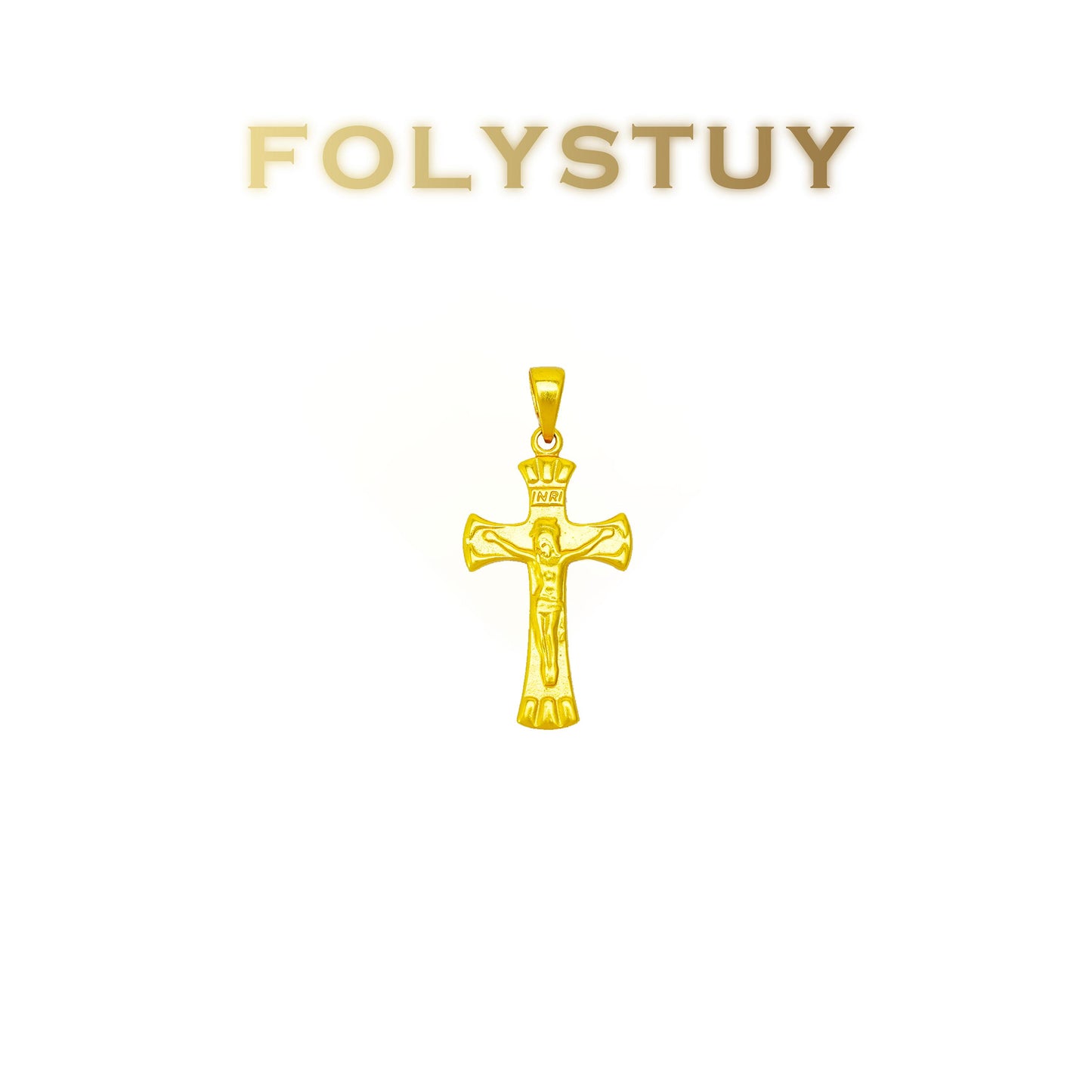 FOLYSTUY(YNK18) 24k gold filled cross pendent