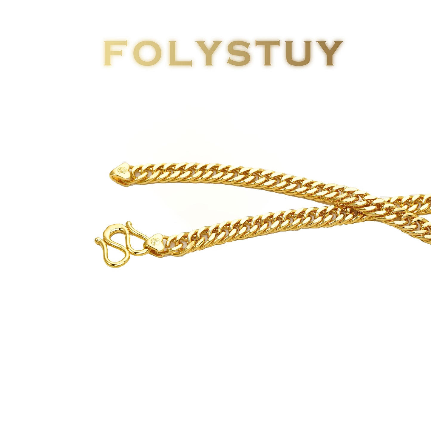 【FOLYSTUY (Y132)】24k gold filled Cuban Chain Necklace