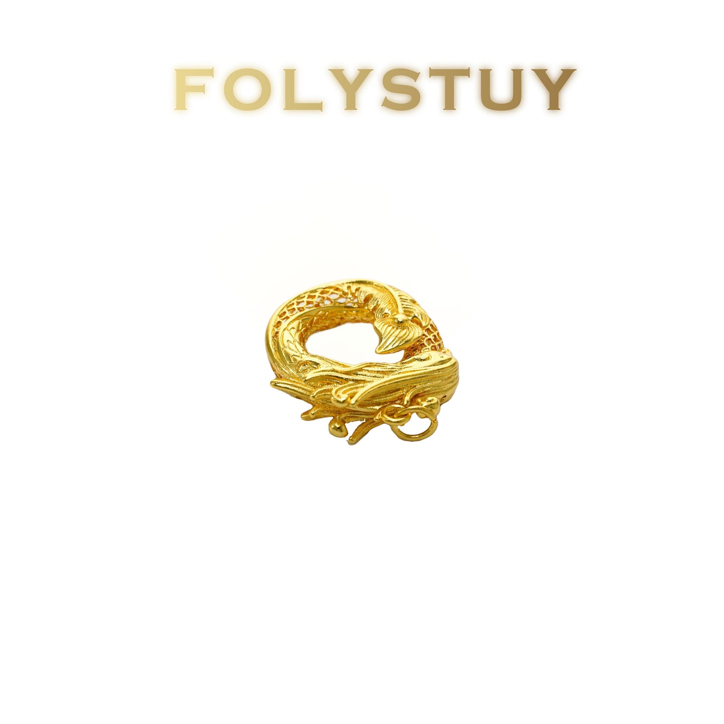 【FOLYSTUY (YNK15)】24k gold filled Round Phoenix Pendant