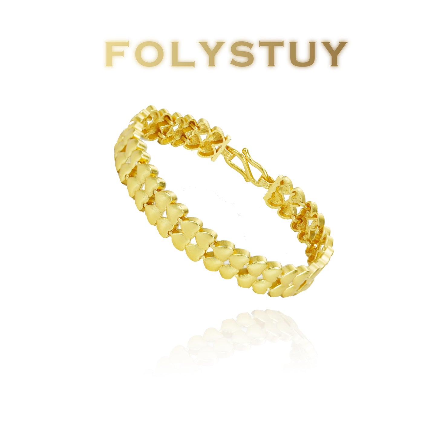 【FOLYSTUY (YNW08)】24k gold filled Heart Bracelet Fashion Bracelet