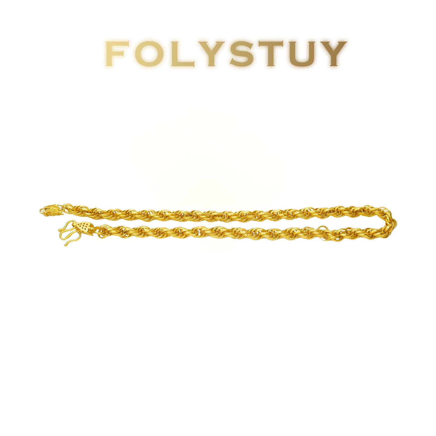 【FOLYSTUY(YNY10)】24k gold filled Dragon Bone Twisted Necklace