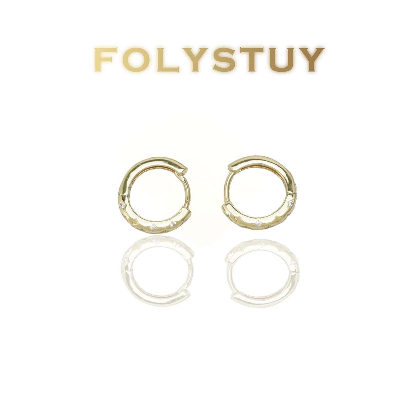 【FOLYSTUY (C0073)】24k gold filled Plain hoop earrings