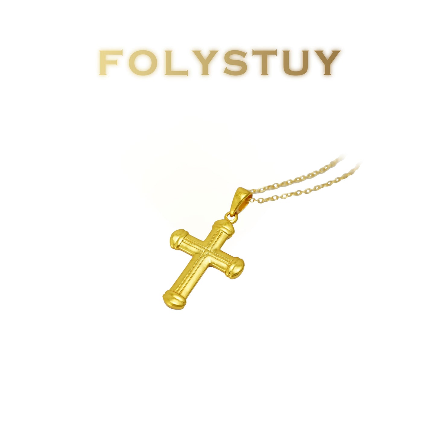 FOLYSTUY(YNK19) 24k gold filled cross pendent