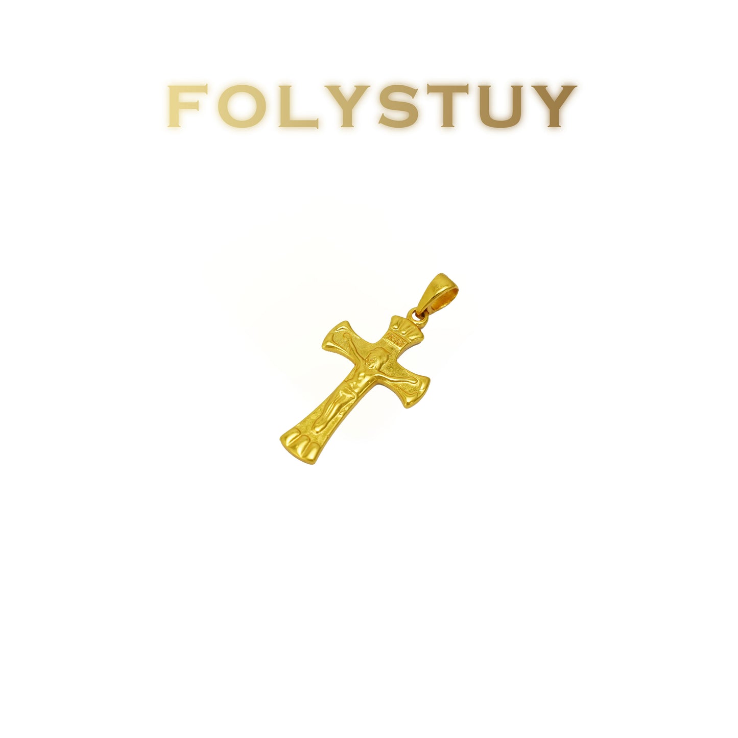 FOLYSTUY(YNK18) 24k gold filled cross pendent