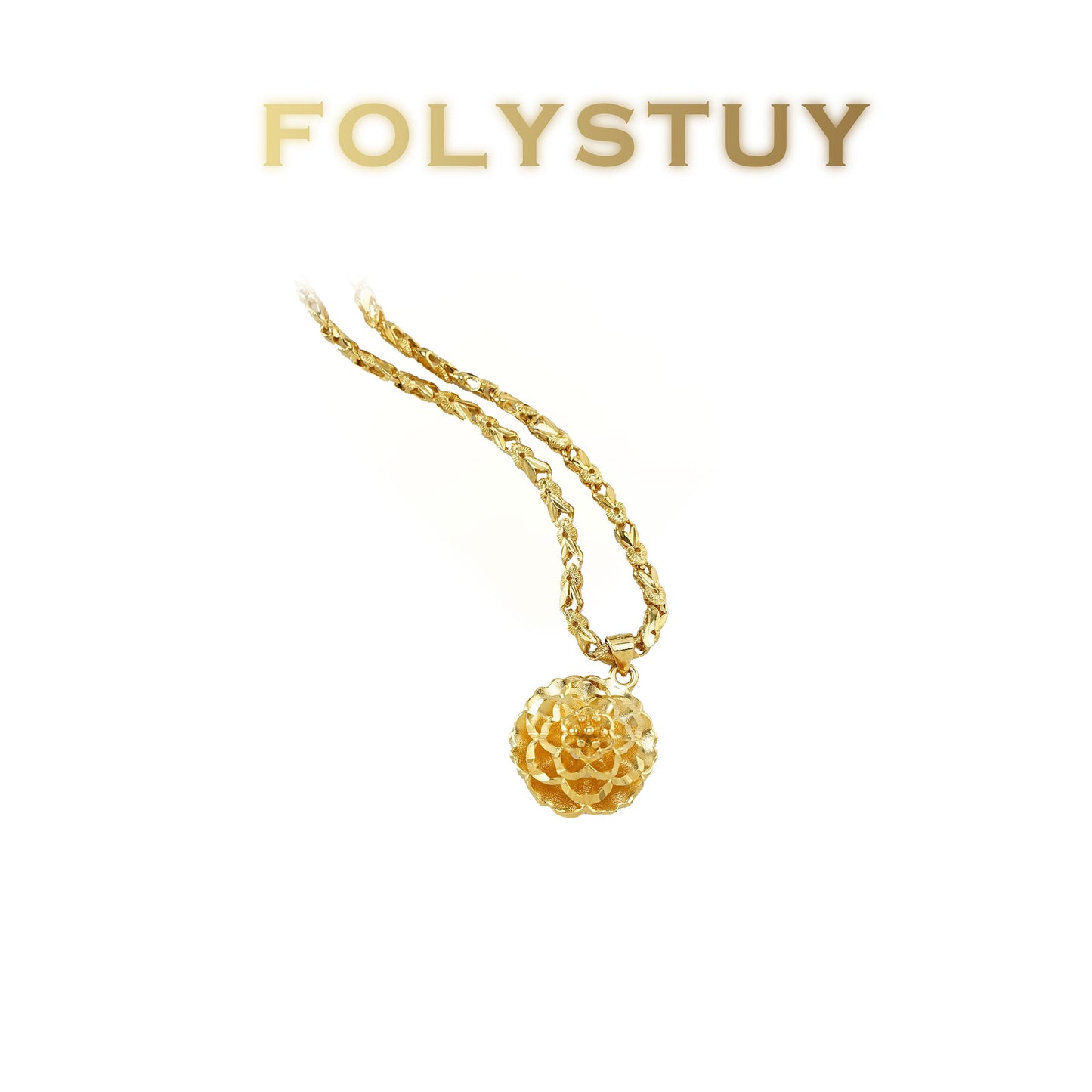 【FOLYSTUY(Y153)】24k gold filled Charming Sunflower Pendant Rabbit Necklace