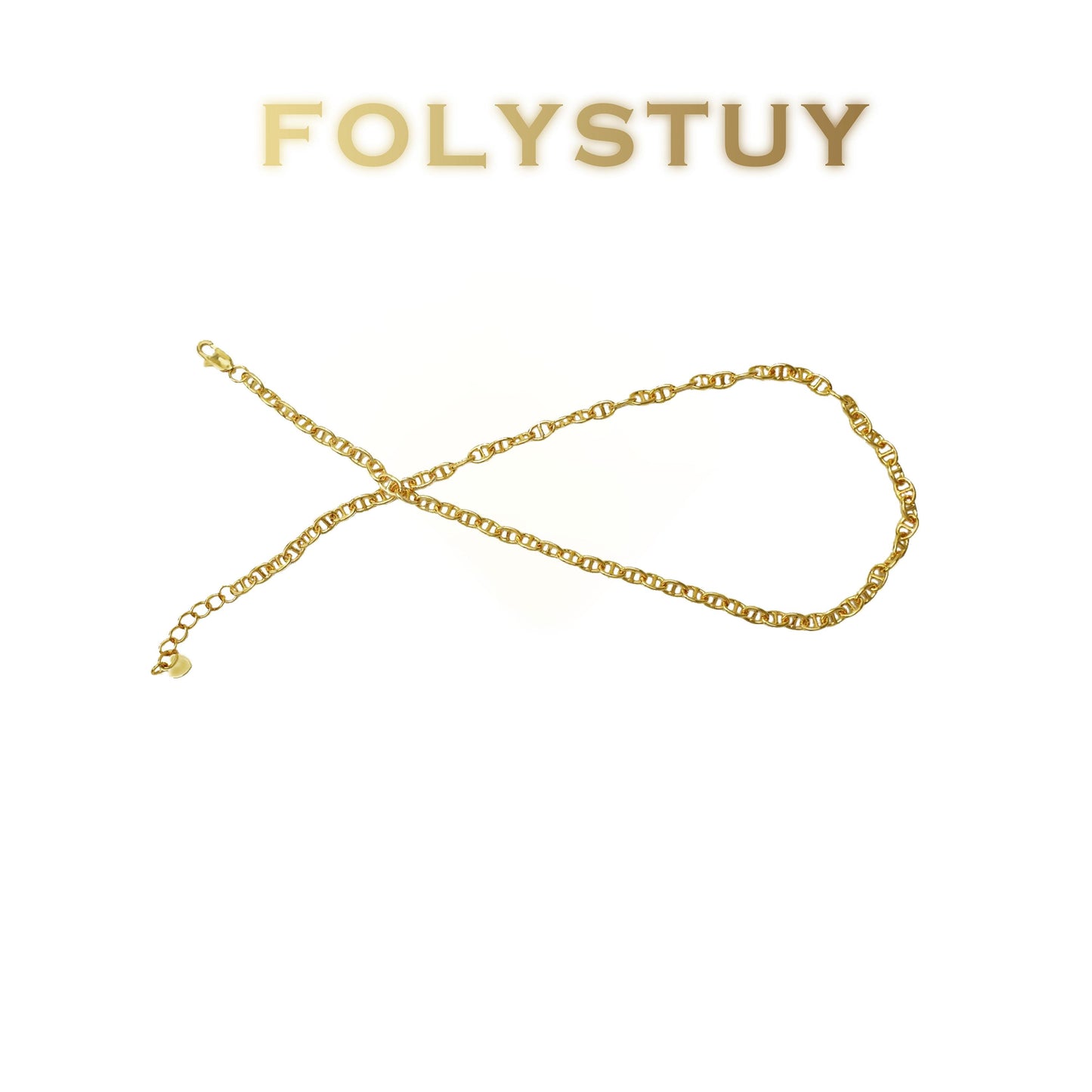 【FOLYSTUY (Y146)】24k gold filled O-shaped necklace