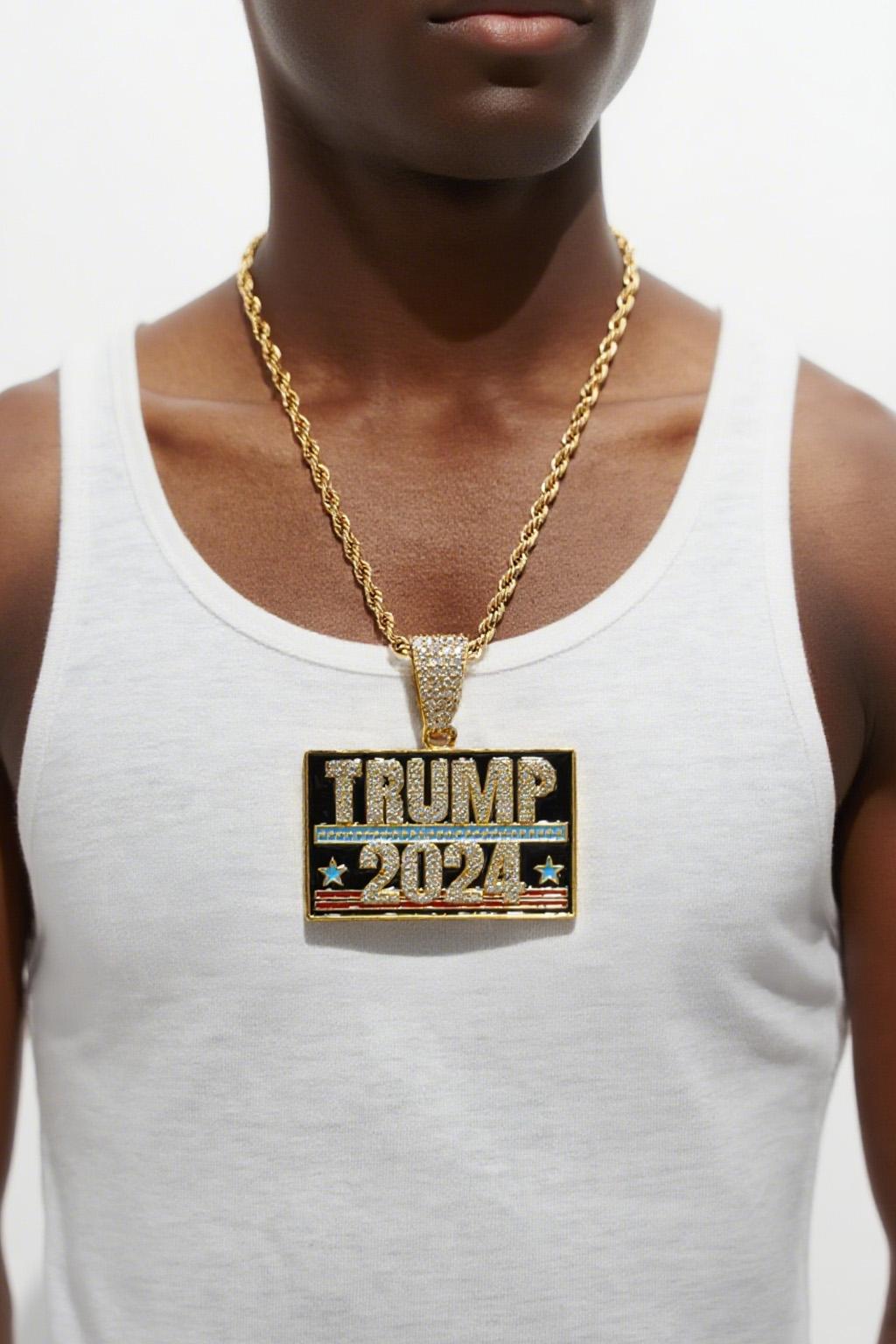 【FOLYSTUY (YNK02)】24k gold filled Trump Pendant