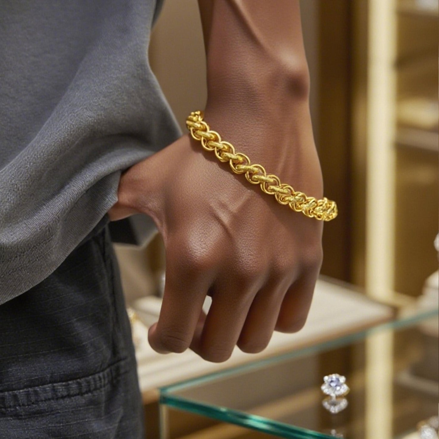 【FOLYSTUY (YNW01)】24k gold filled Dragon Bone Bracelet