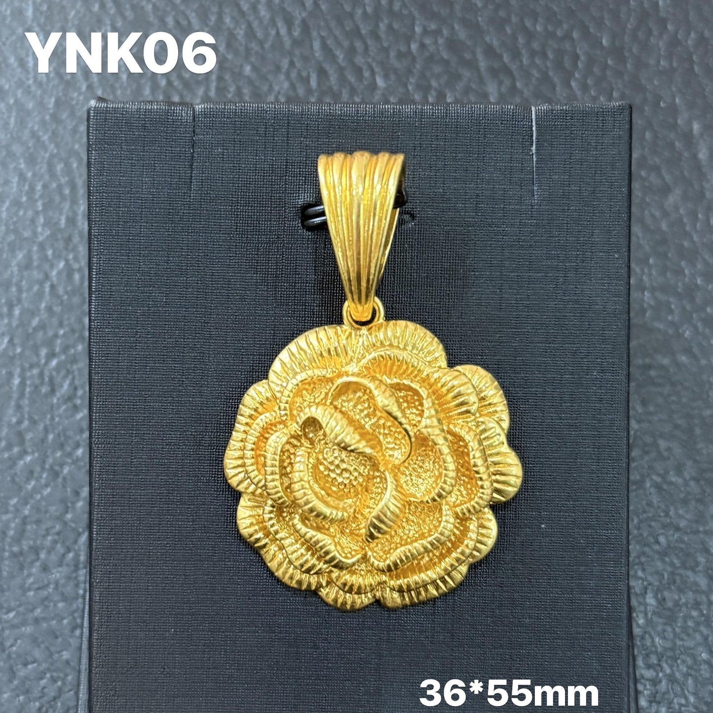 【FOLYSTUY (YNK06)】24k gold filled 36mm Flower Pendant