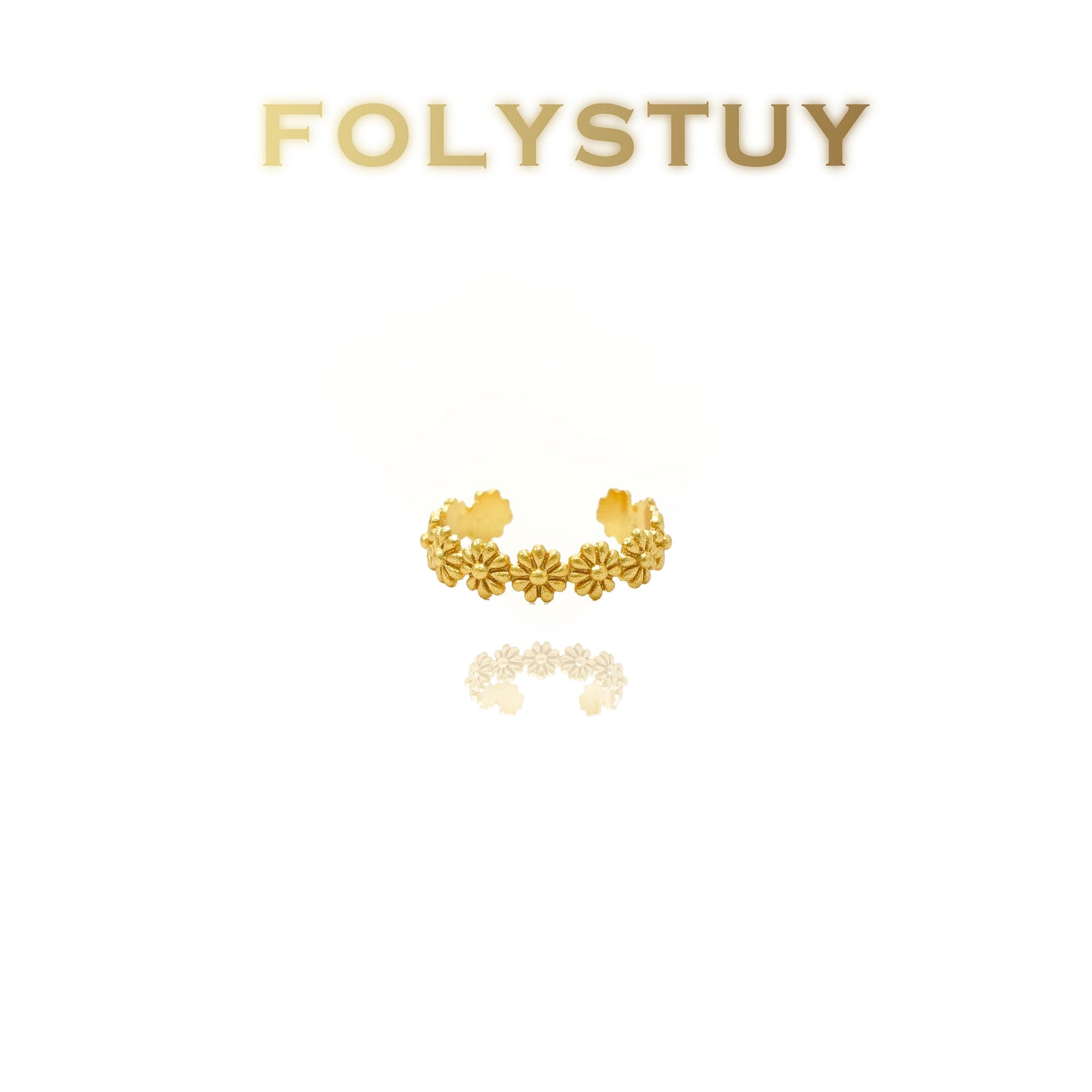 【FOLYSTUY(YNZ54)】24k gold filled Exquisitely Designed Ancient Flower Rings