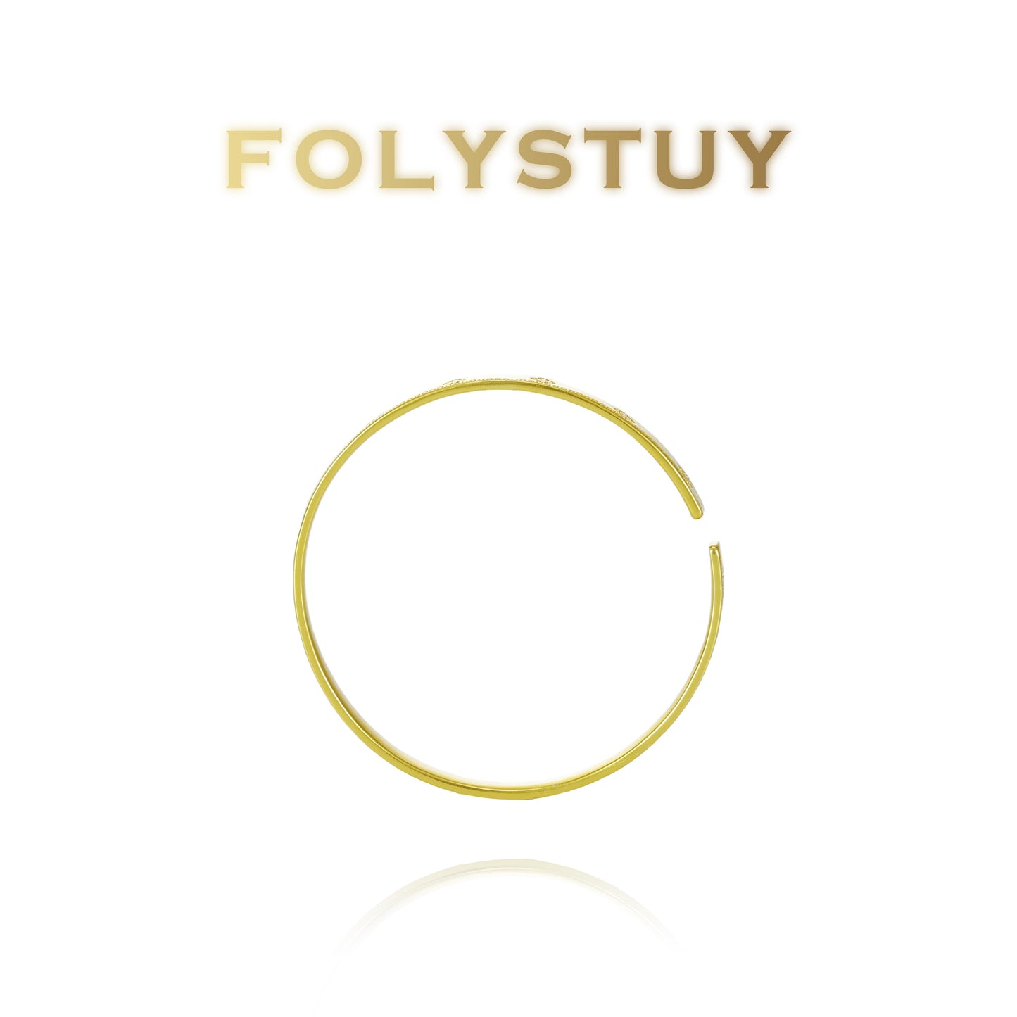 【FOLYSTUY (YNT06)】24k gold filled 4-Clover Bangle