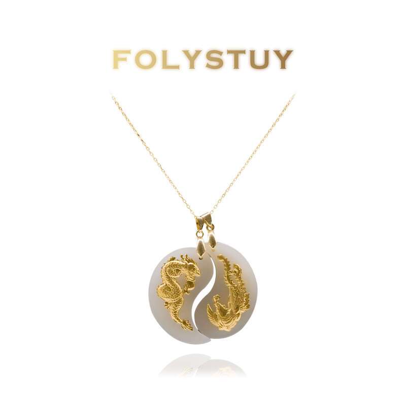 A pair of dragon and phoenix pendants NO.JXY64