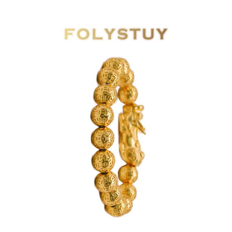 Double Pixiu Coin Bead Bracelet NO.W68
