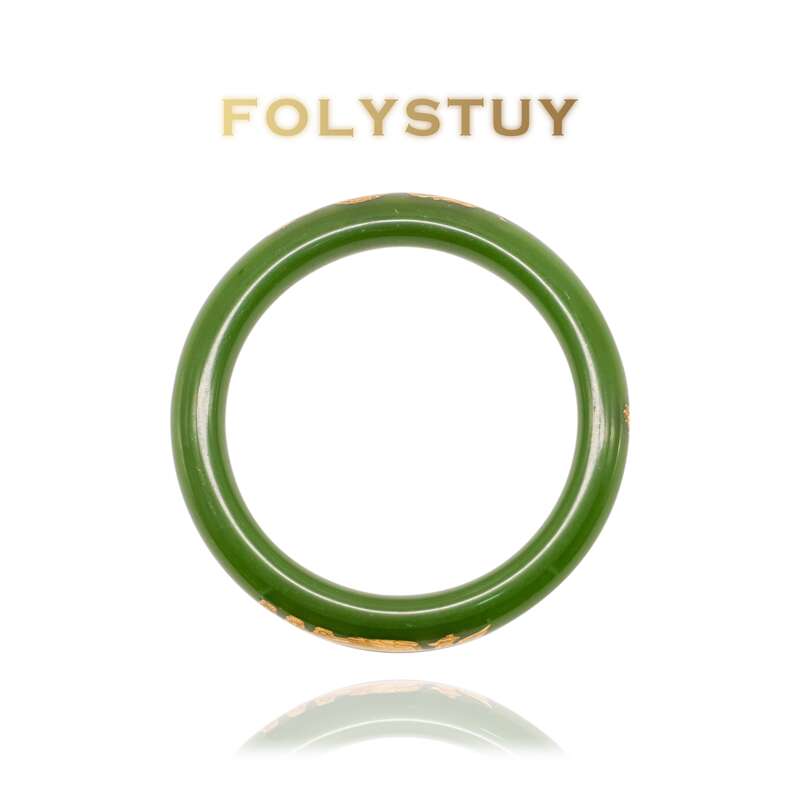 Green Jade Dragon and Phoenix Bracelet 58mm-64mm NO.JXY72