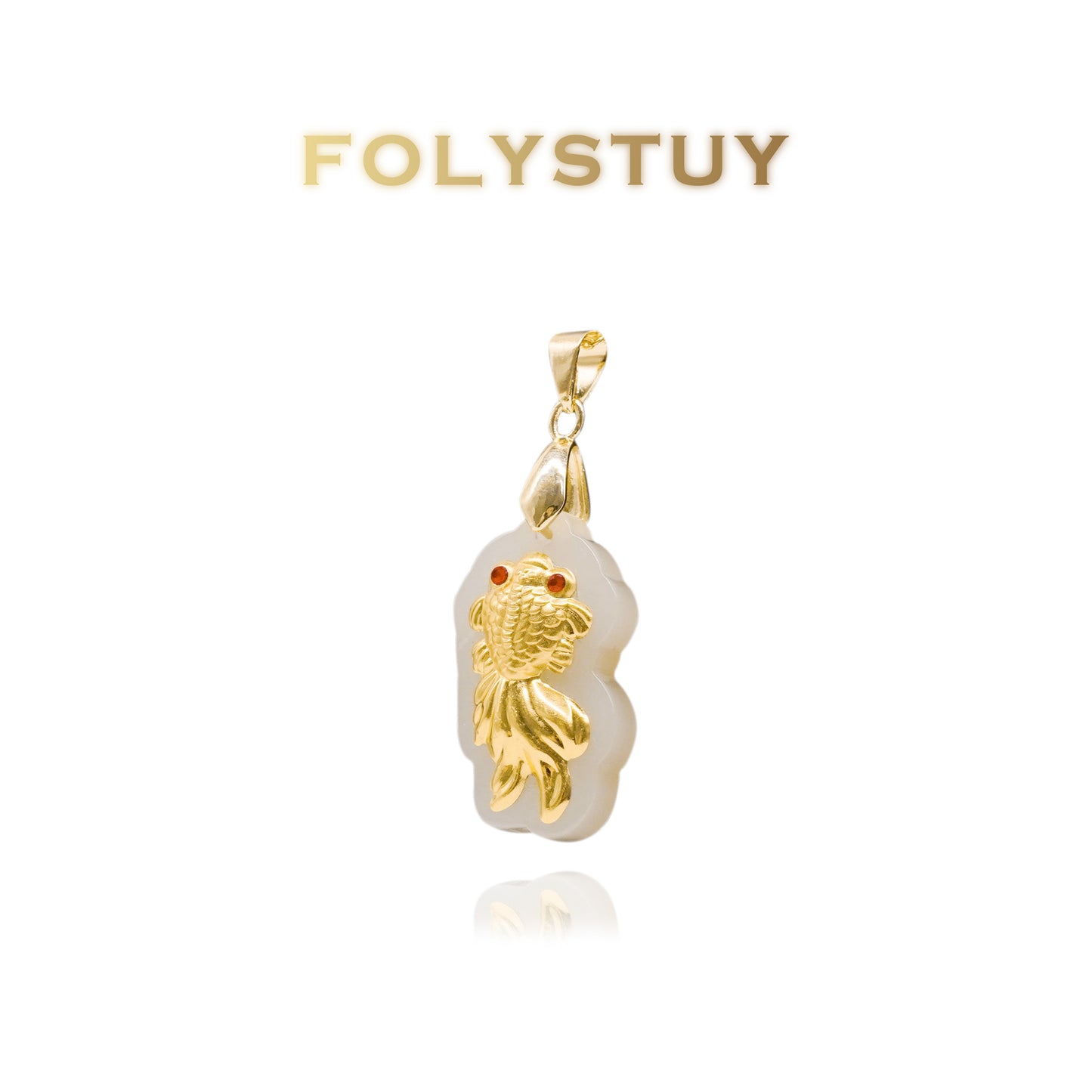 Colgante de pez dorado con piedras preciosas JXY13