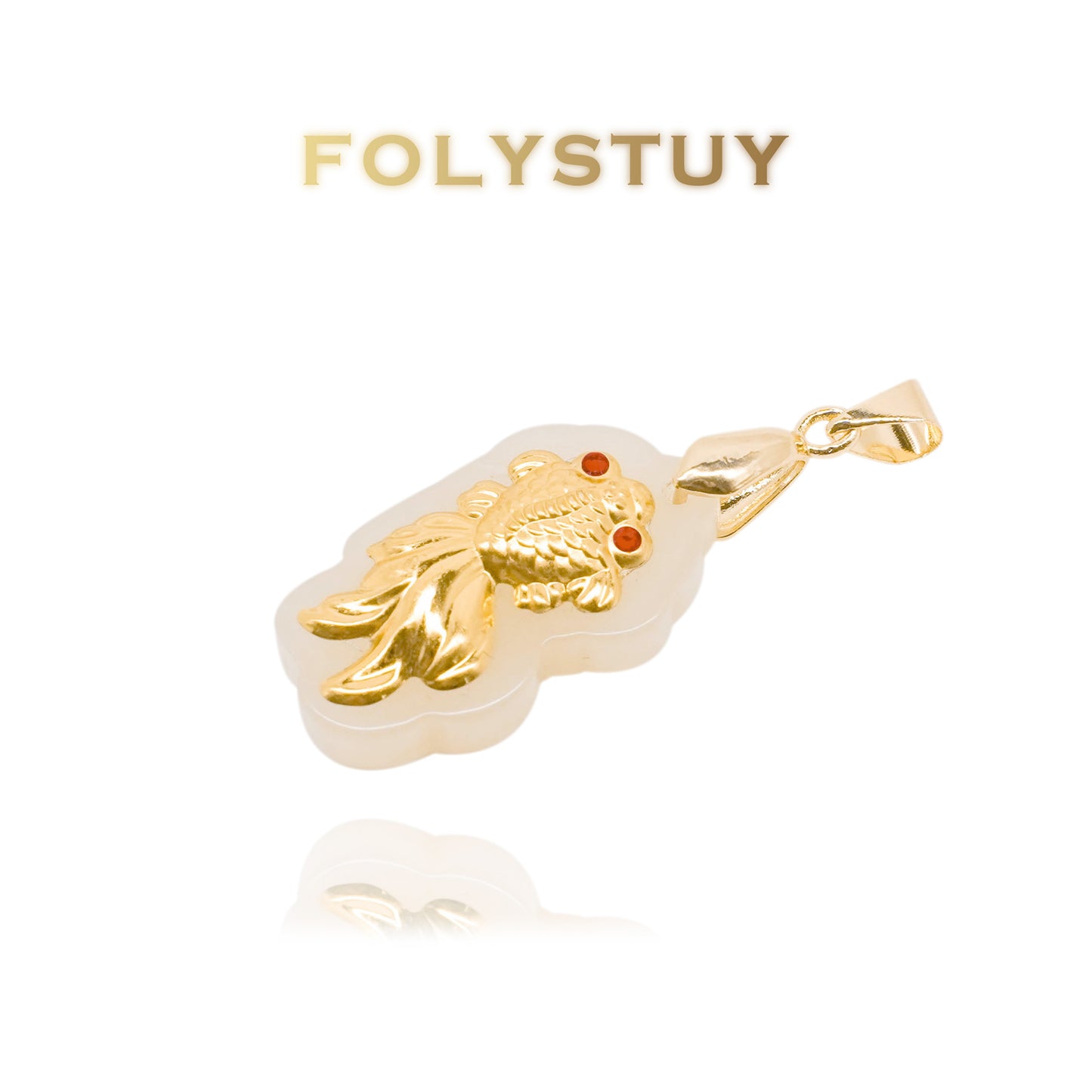 Colgante de pez dorado con piedras preciosas JXY13