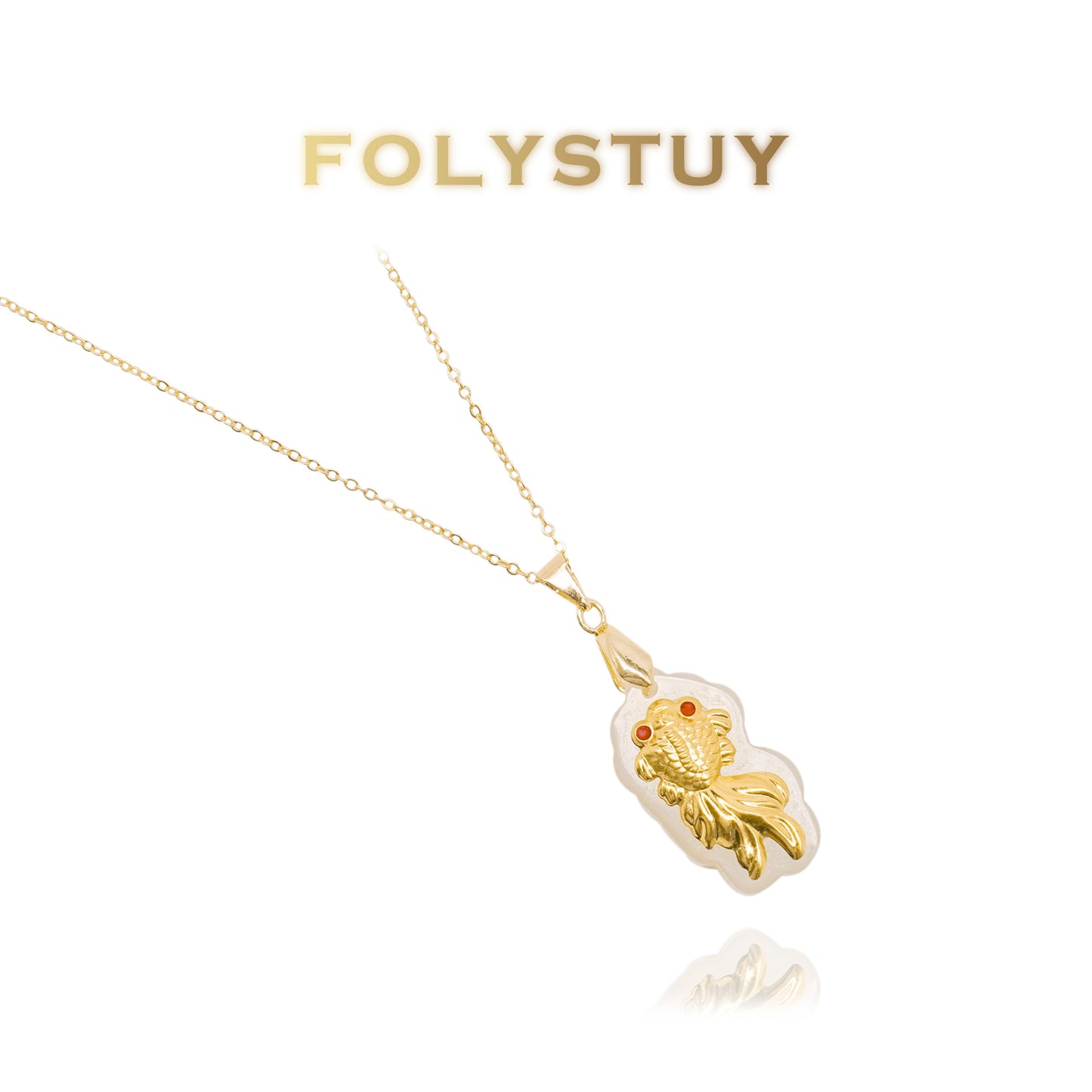 Colgante de pez dorado con piedras preciosas JXY13