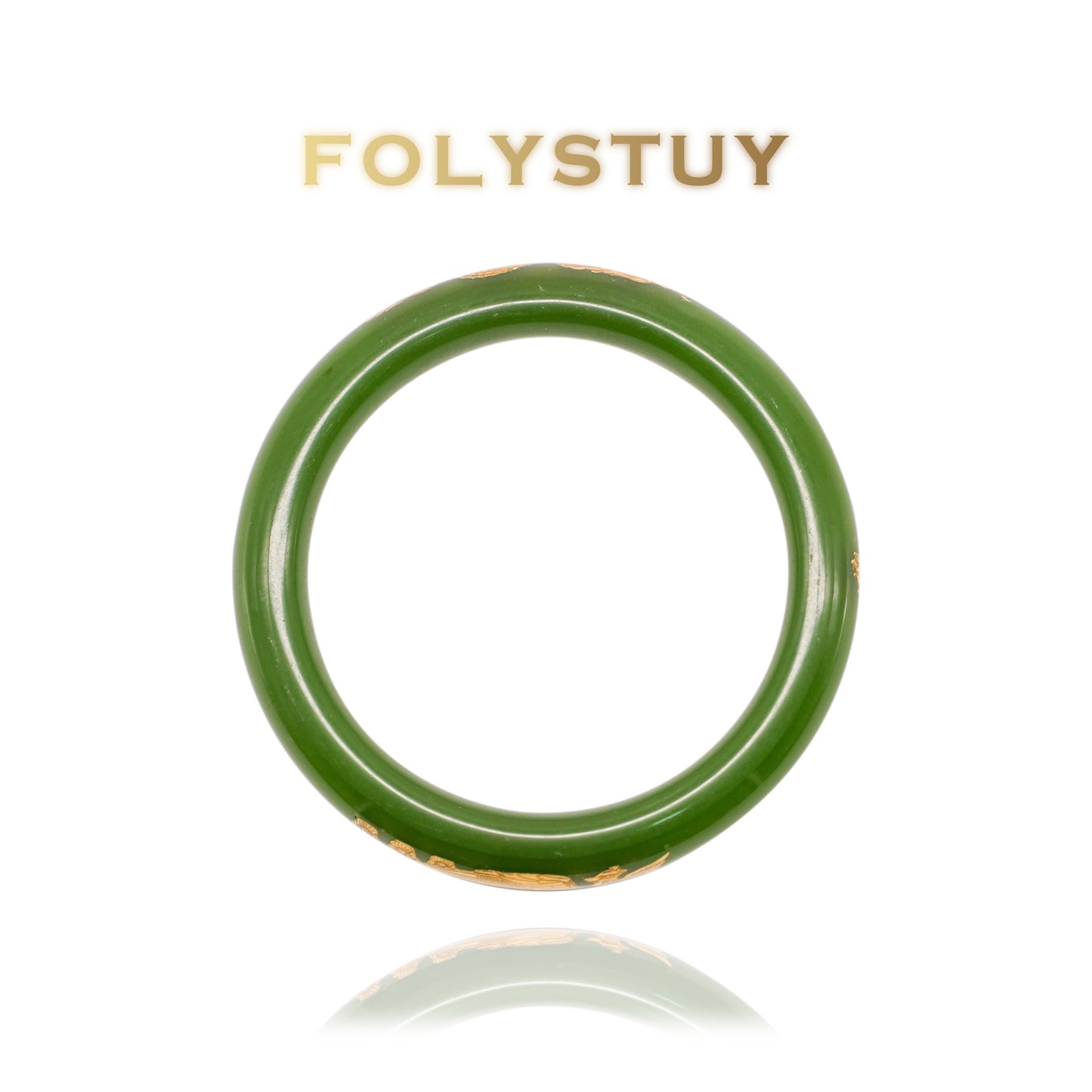 JXY72 Pulsera de dragón y fénix de jade verde