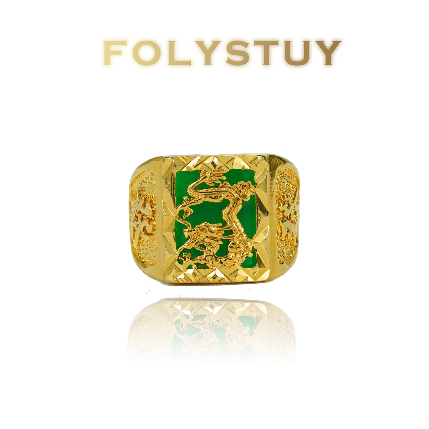 Jade Bottom Dragon Ring NO.Z51