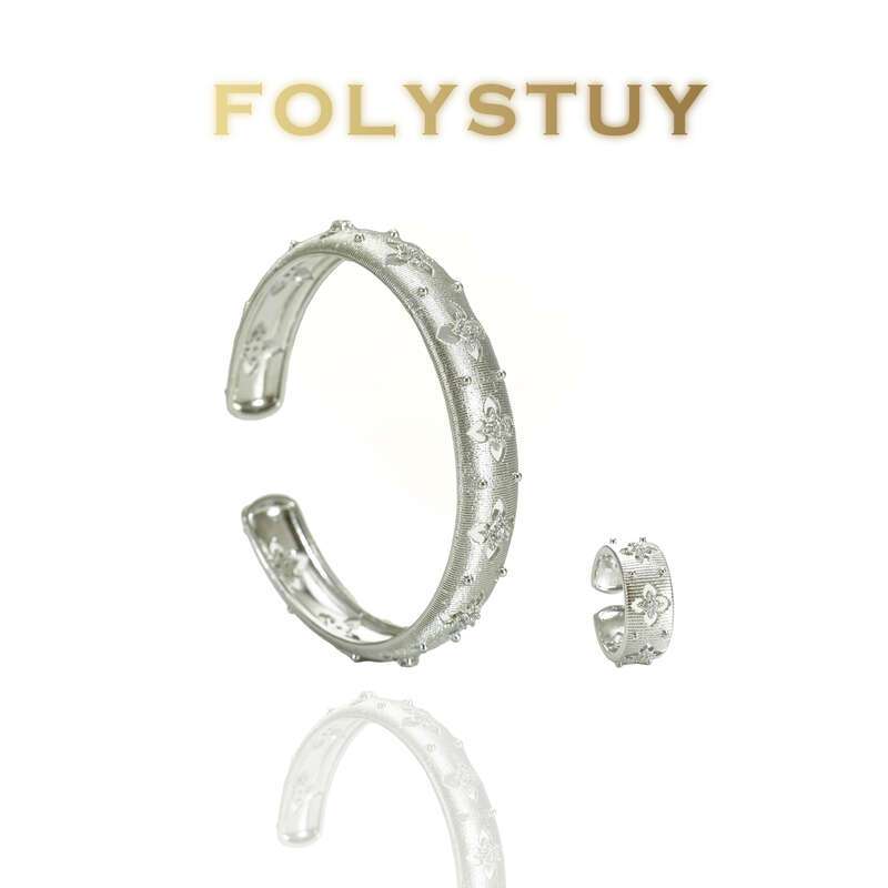 Platinum Vintage Court Style Bangle NO.T88