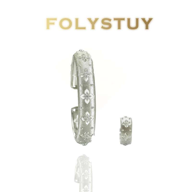 Platinum Vintage Court Style Bangle NO.T88