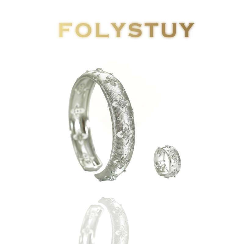 Platinum Vintage Court Style Bangle NO.T88
