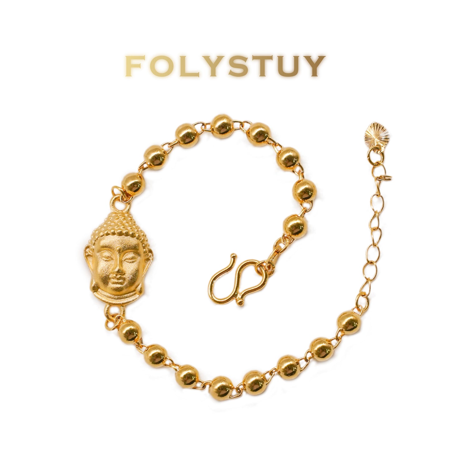 Pulsera de flores moradas y doradas W18