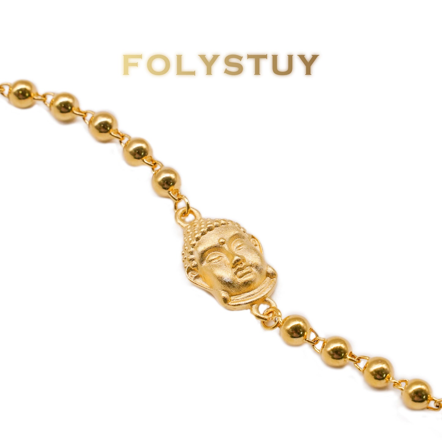 Pulsera de flores moradas y doradas W18