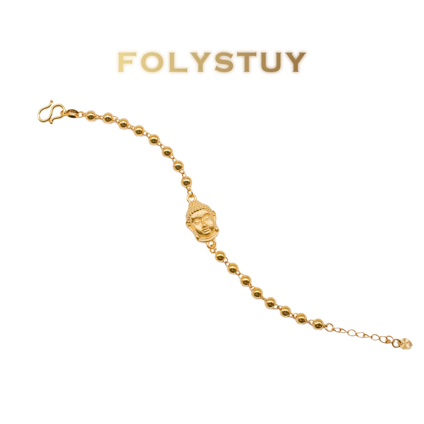 Pulsera de flores moradas y doradas W18